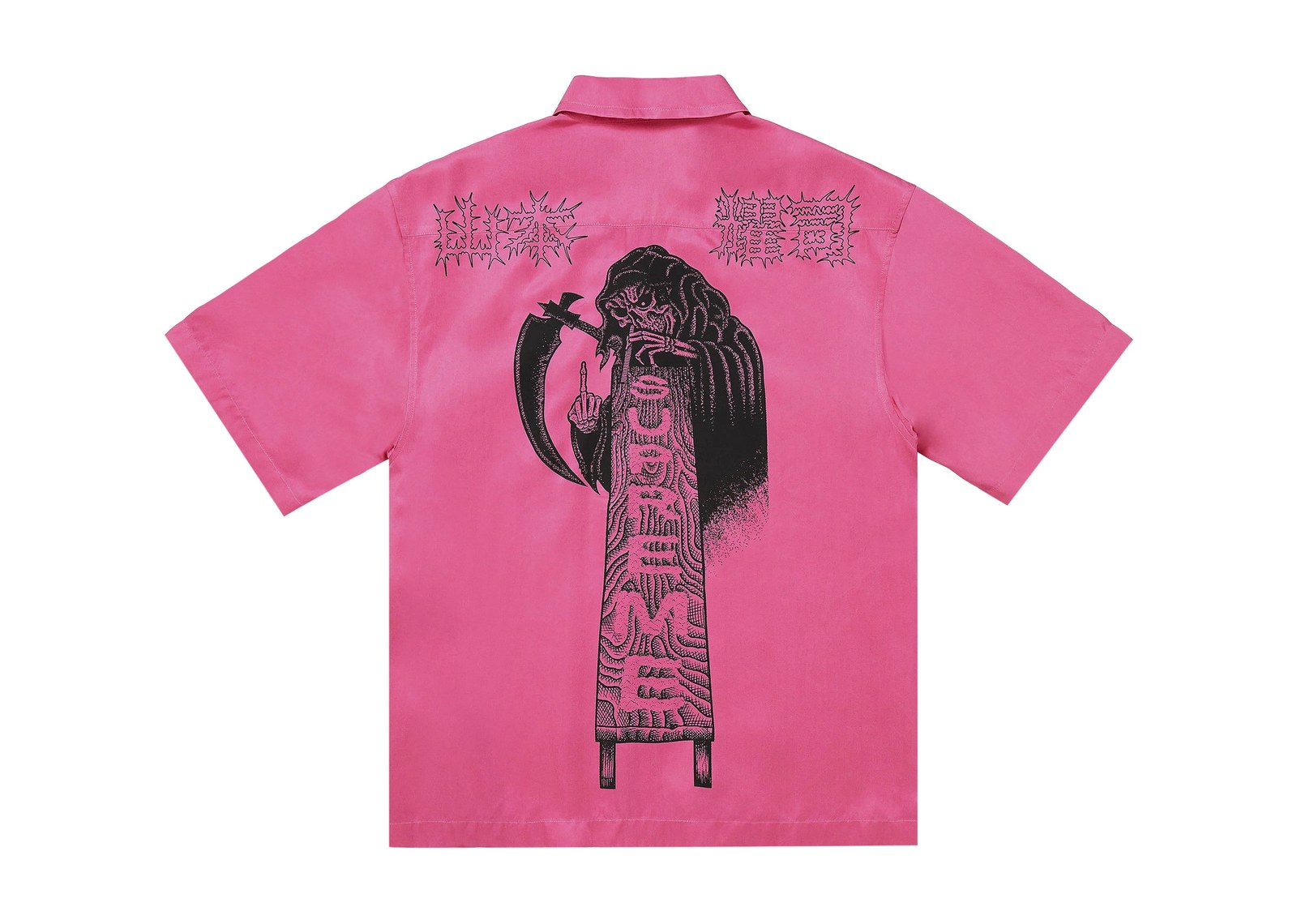 Supreme x Ys Silk Zip Up Short-Sleeve Shirt Pink - görsel 2
