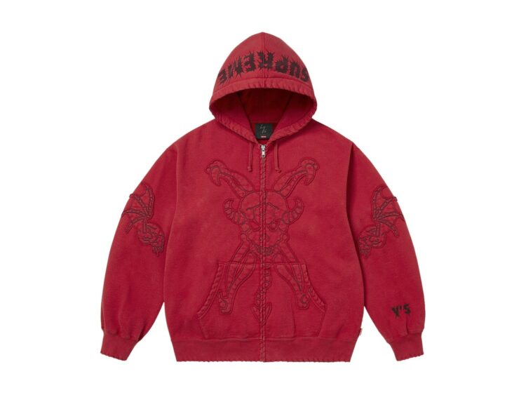 Supreme x Ys Zip Up Hooded Sweatshirt Washed Red