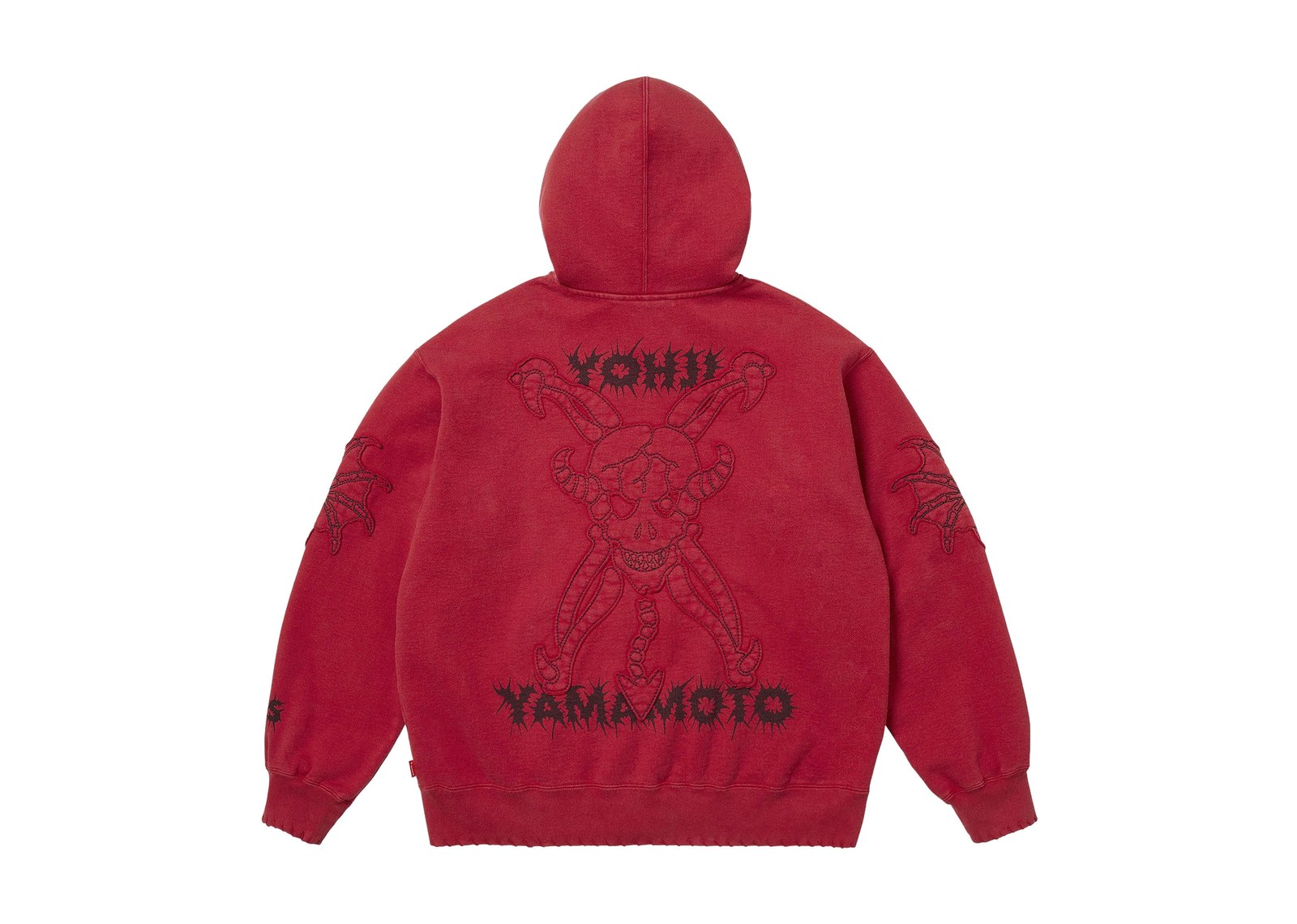 Supreme x Ys Zip Up Hooded Sweatshirt Washed Red - görsel 2
