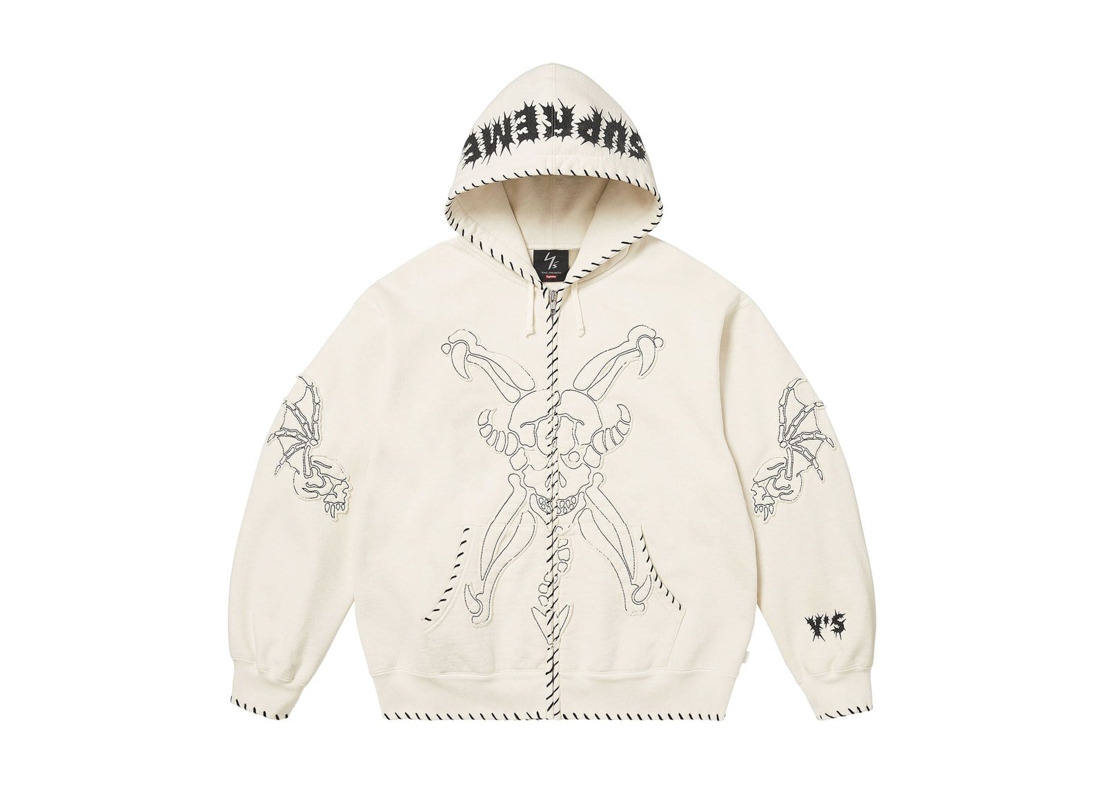 Supreme x Ys Zip Up Hooded Sweatshirt White