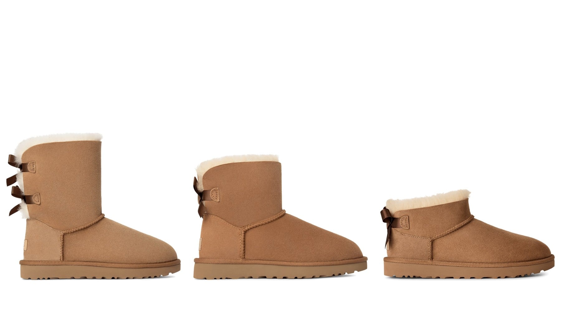 UGG Bailey Bow II, Mini Bailey Bow II ve Ultra Mini Bailey Bow Chestnut