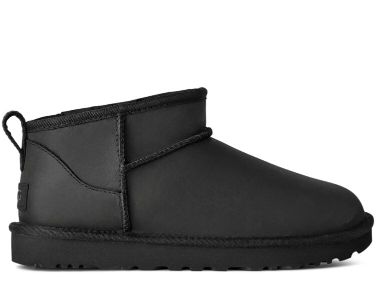 UGG Classic Ultra Mini Leather Boot Black (W)