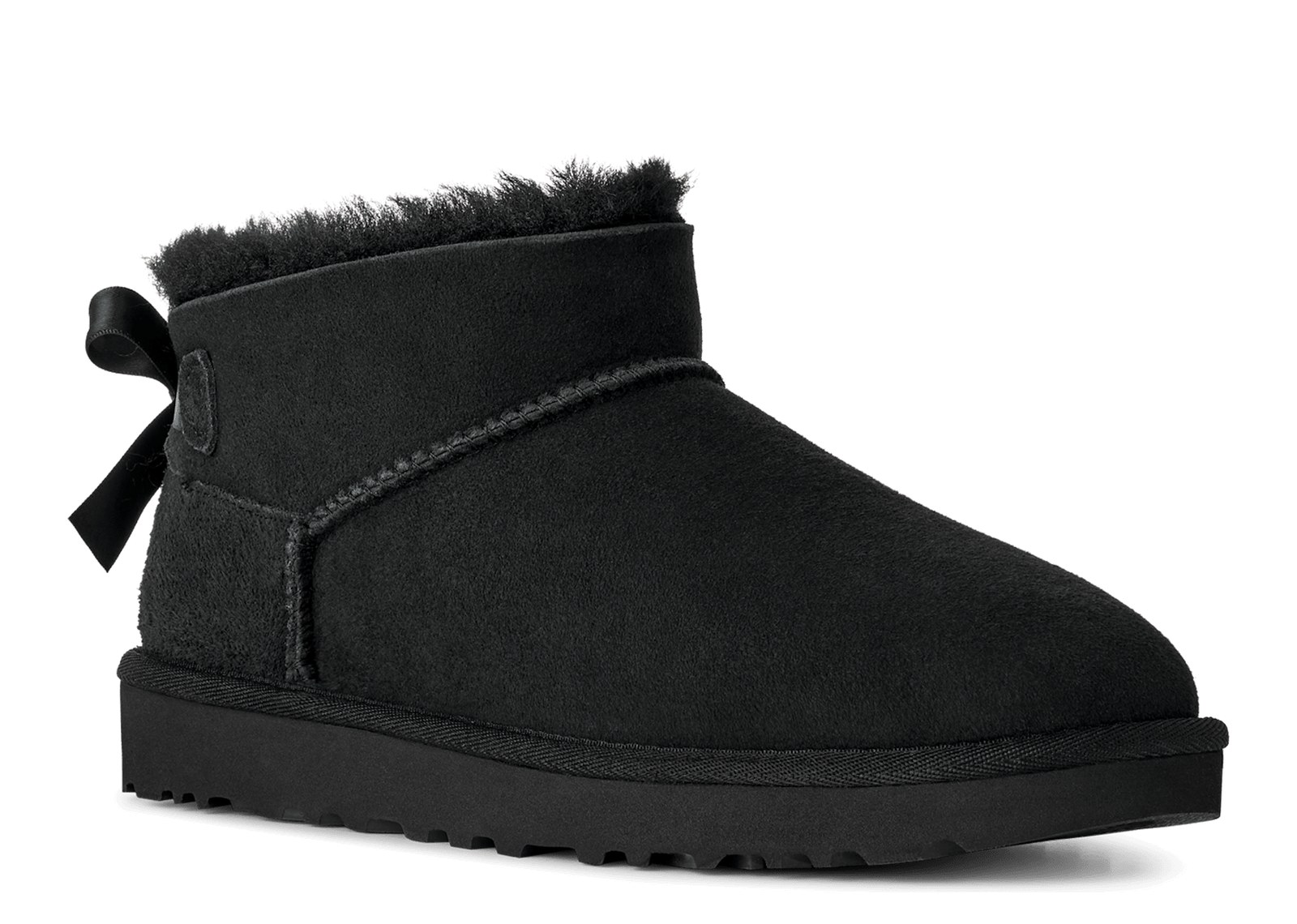 UGG Ultra Mini Bailey Bow Boot Black (W) - görsel 5