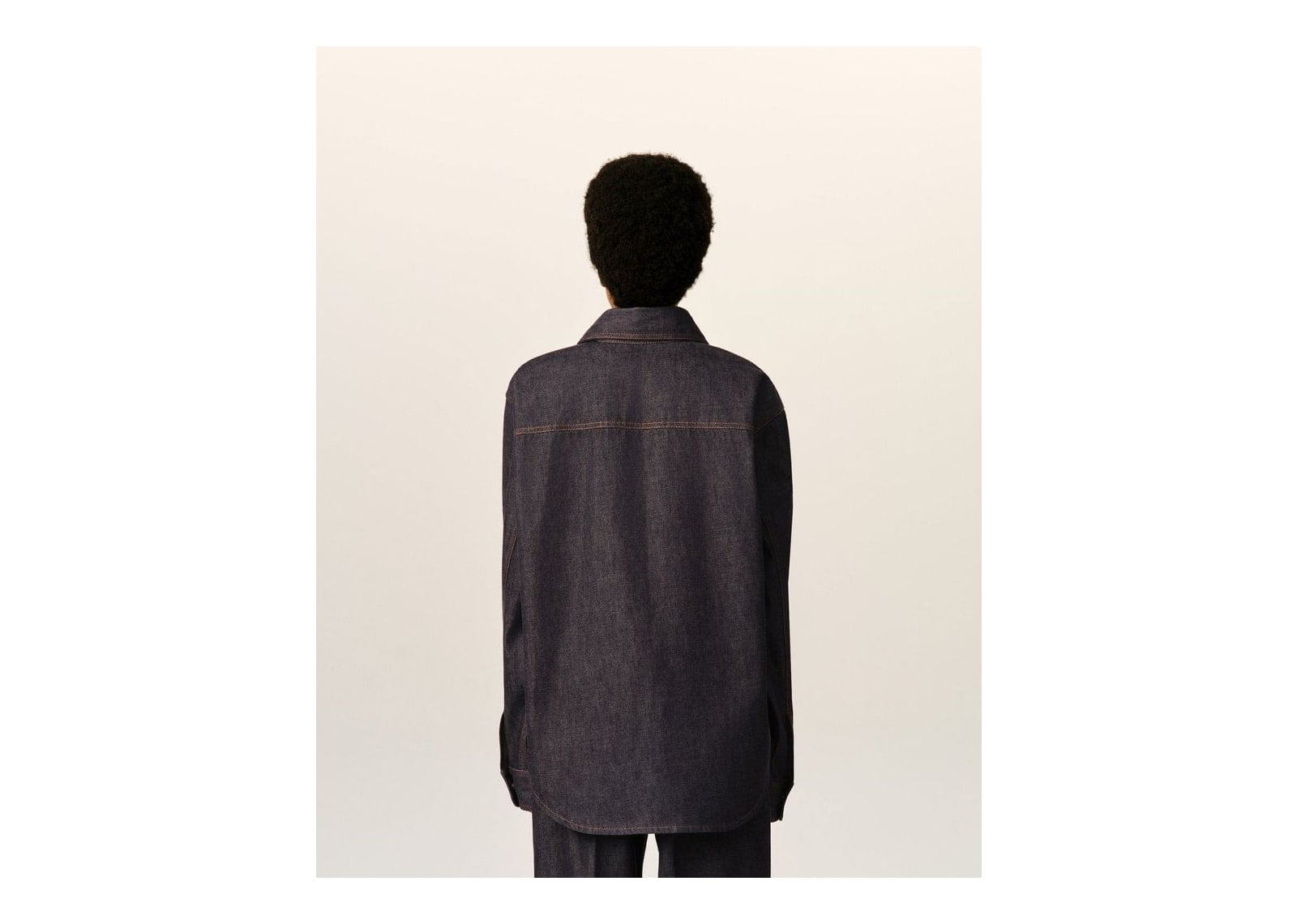 Ami Paris Ami De Coeur Cotton Overshirt Indigo - görsel 11
