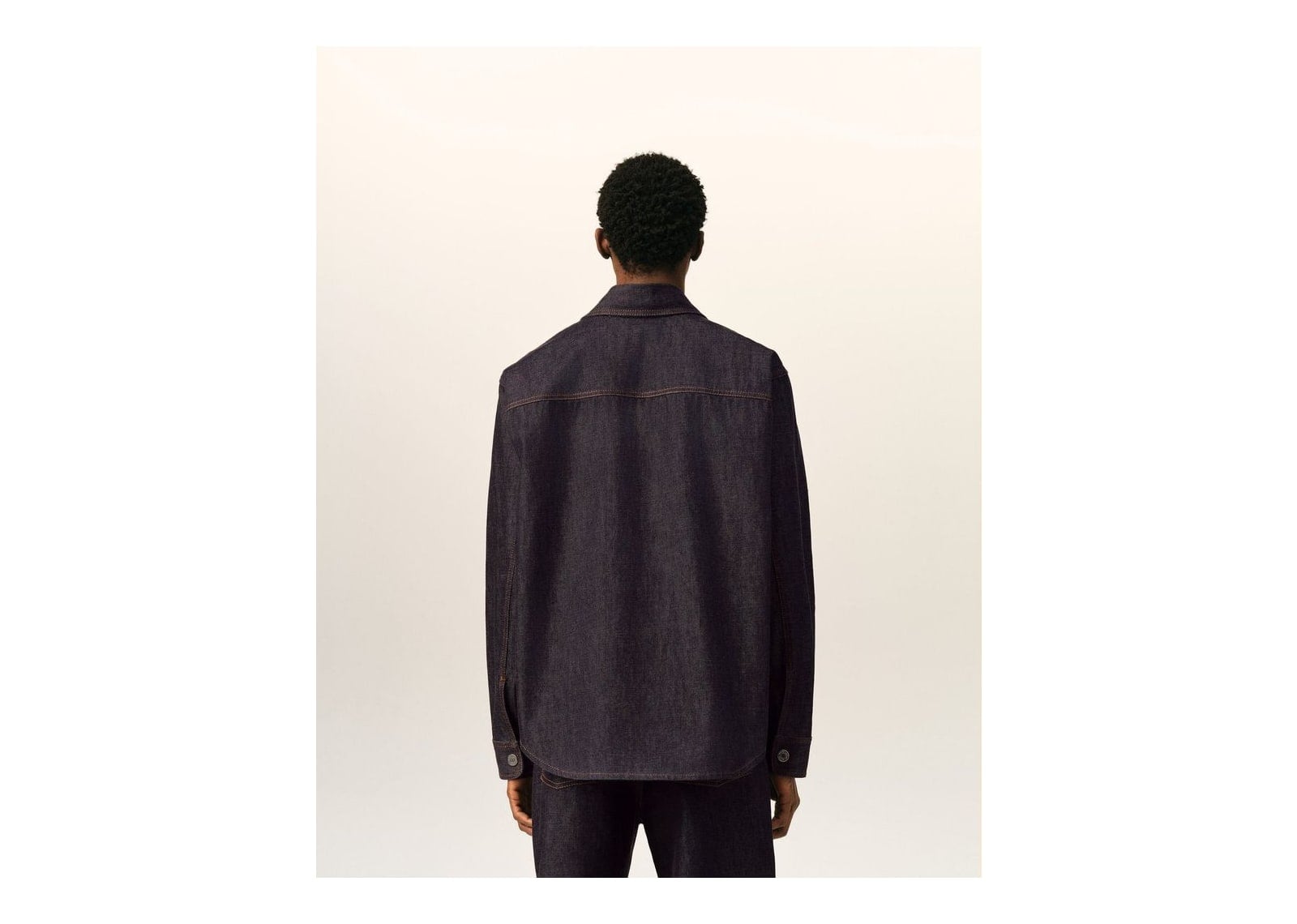 Ami Paris Ami De Coeur Cotton Overshirt Indigo - görsel 5