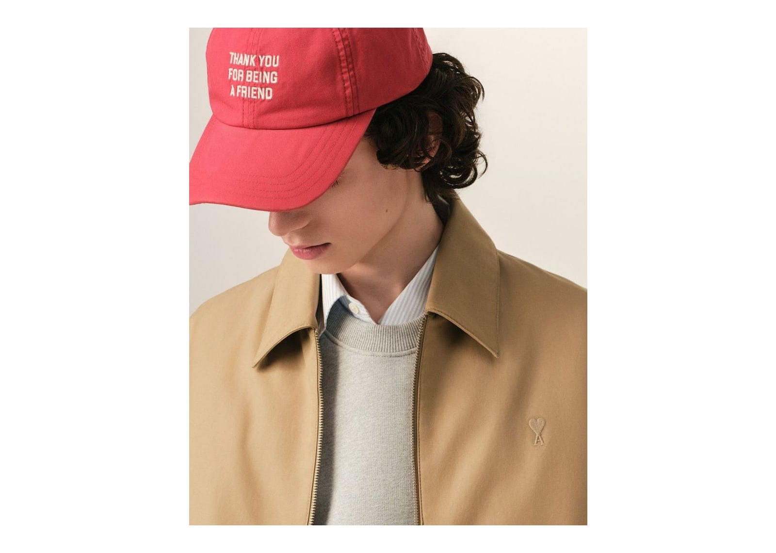 Ami Paris Ami De Coeur Cotton Padded Jacket Mastic Beige - görsel 4