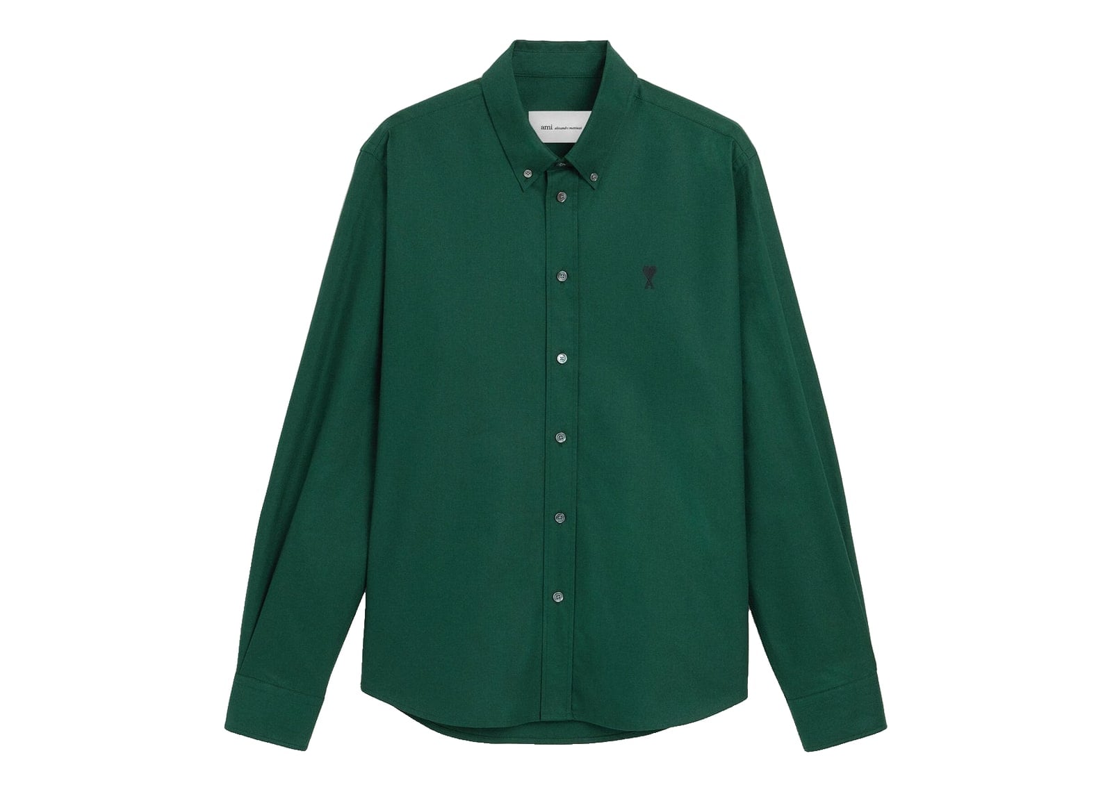 Ami Paris Ami De Coeur Cotton Shirt Bottle Green