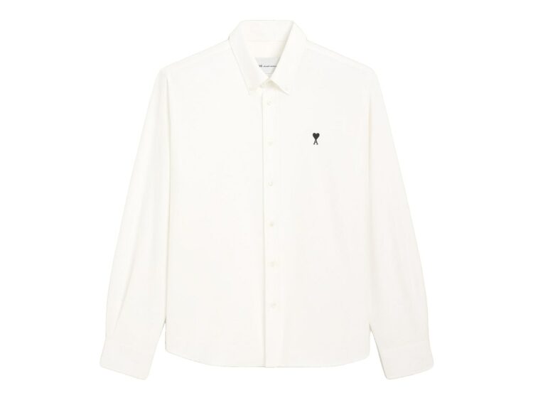 Ami Paris Ami De Coeur Cotton Shirt Natural White