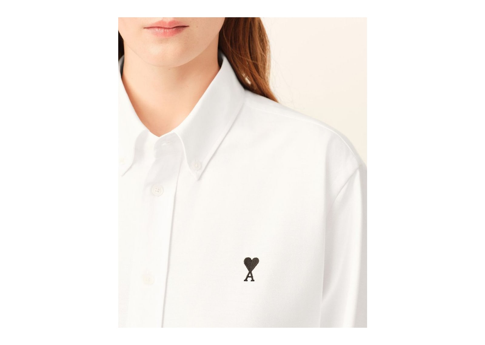 Ami Paris Ami De Coeur Cotton Shirt Natural White - görsel 10