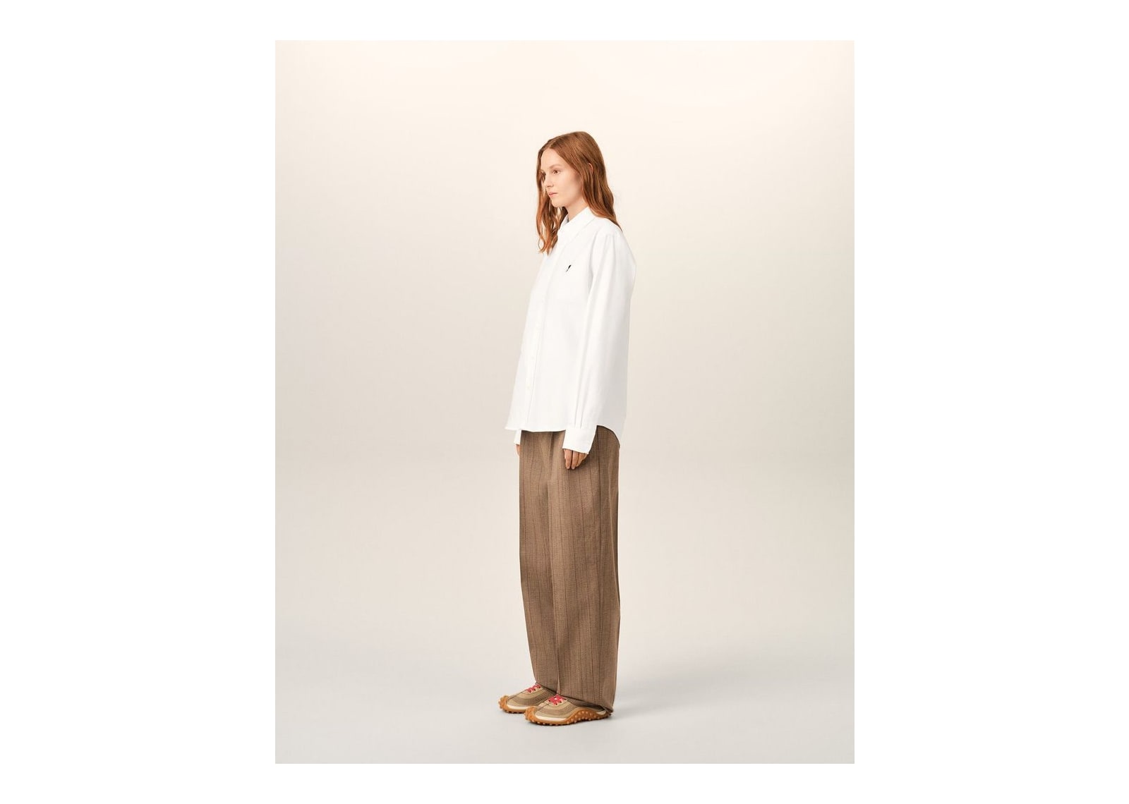 Ami Paris Ami De Coeur Cotton Shirt Natural White - görsel 12