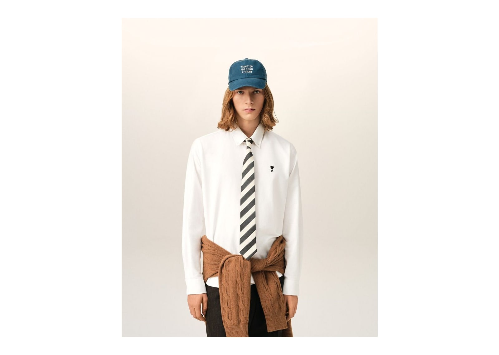 Ami Paris Ami De Coeur Cotton Shirt Natural White - görsel 2
