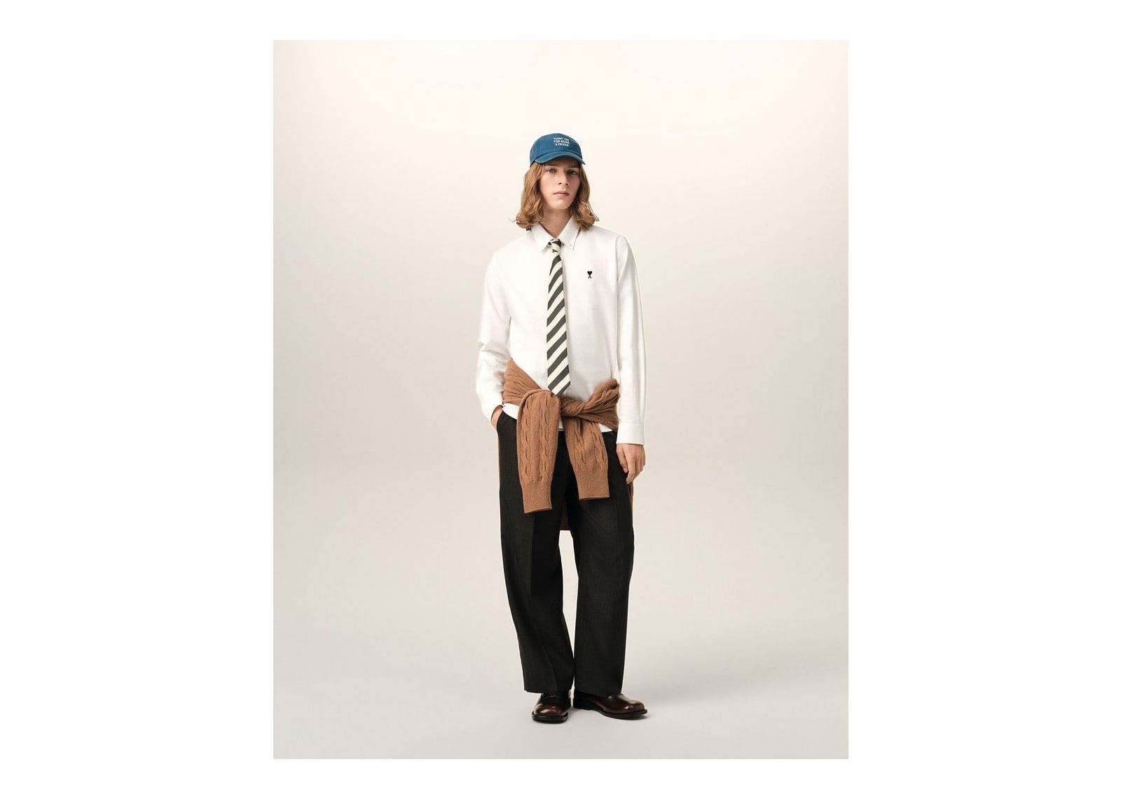 Ami Paris Ami De Coeur Cotton Shirt Natural White - görsel 3