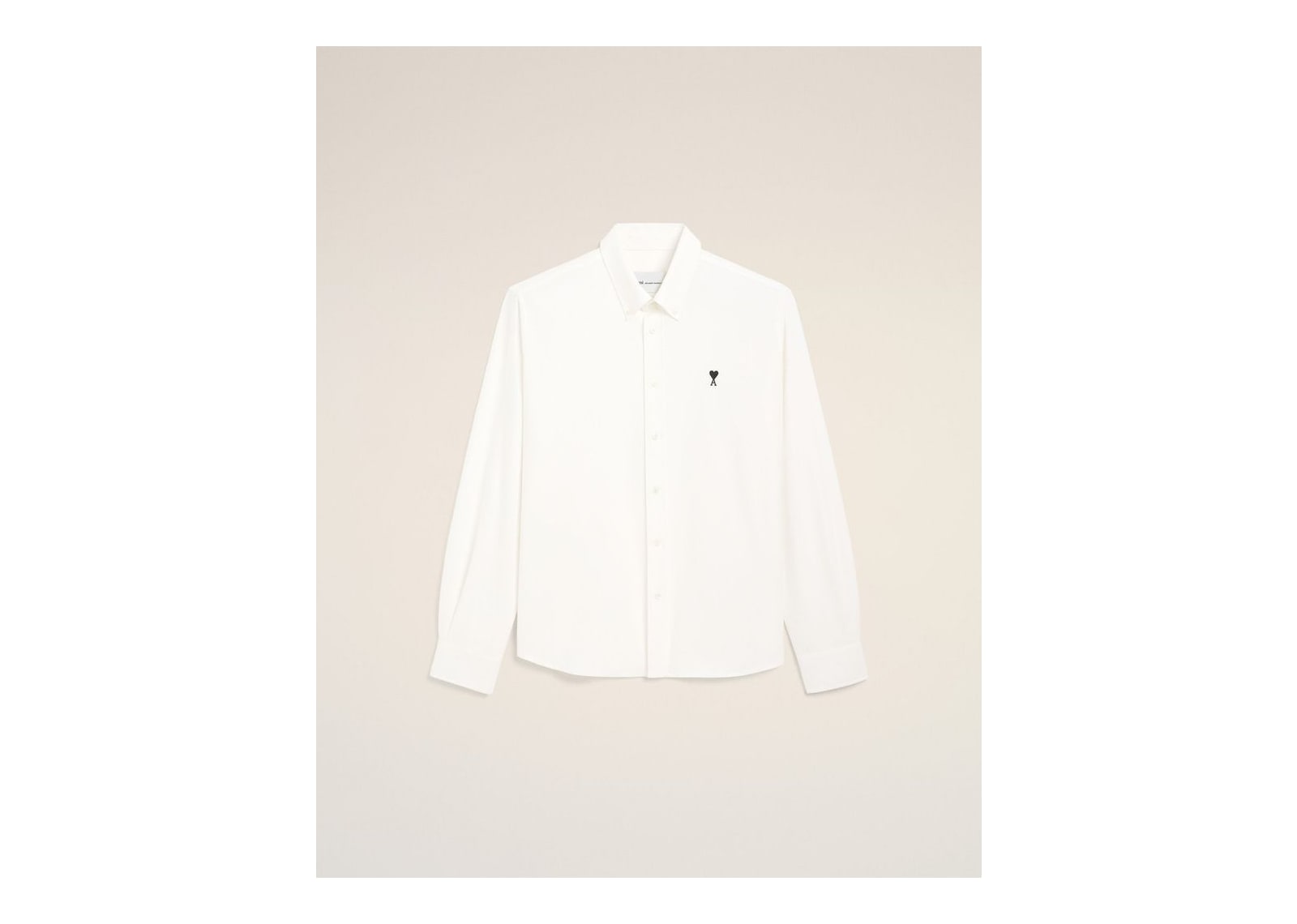 Ami Paris Ami De Coeur Cotton Shirt Natural White - görsel 7