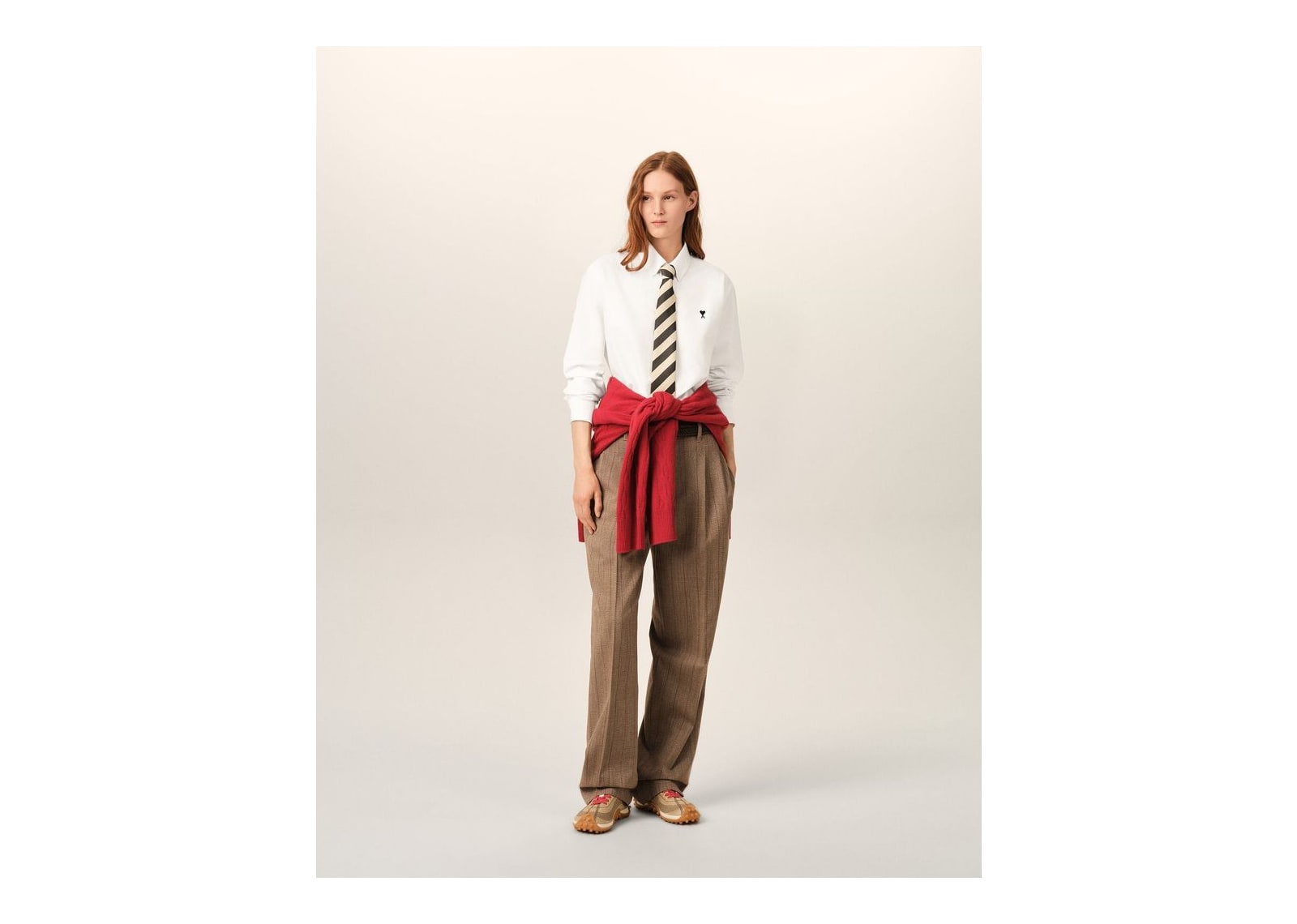 Ami Paris Ami De Coeur Cotton Shirt Natural White - görsel 9