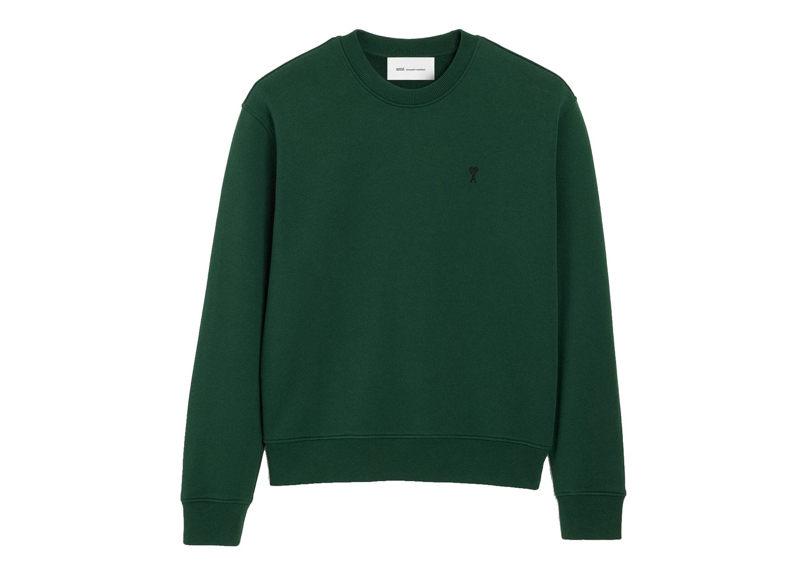 Ami Paris Ami De Coeur Cotton Sweatshirt Bottle Green/Black