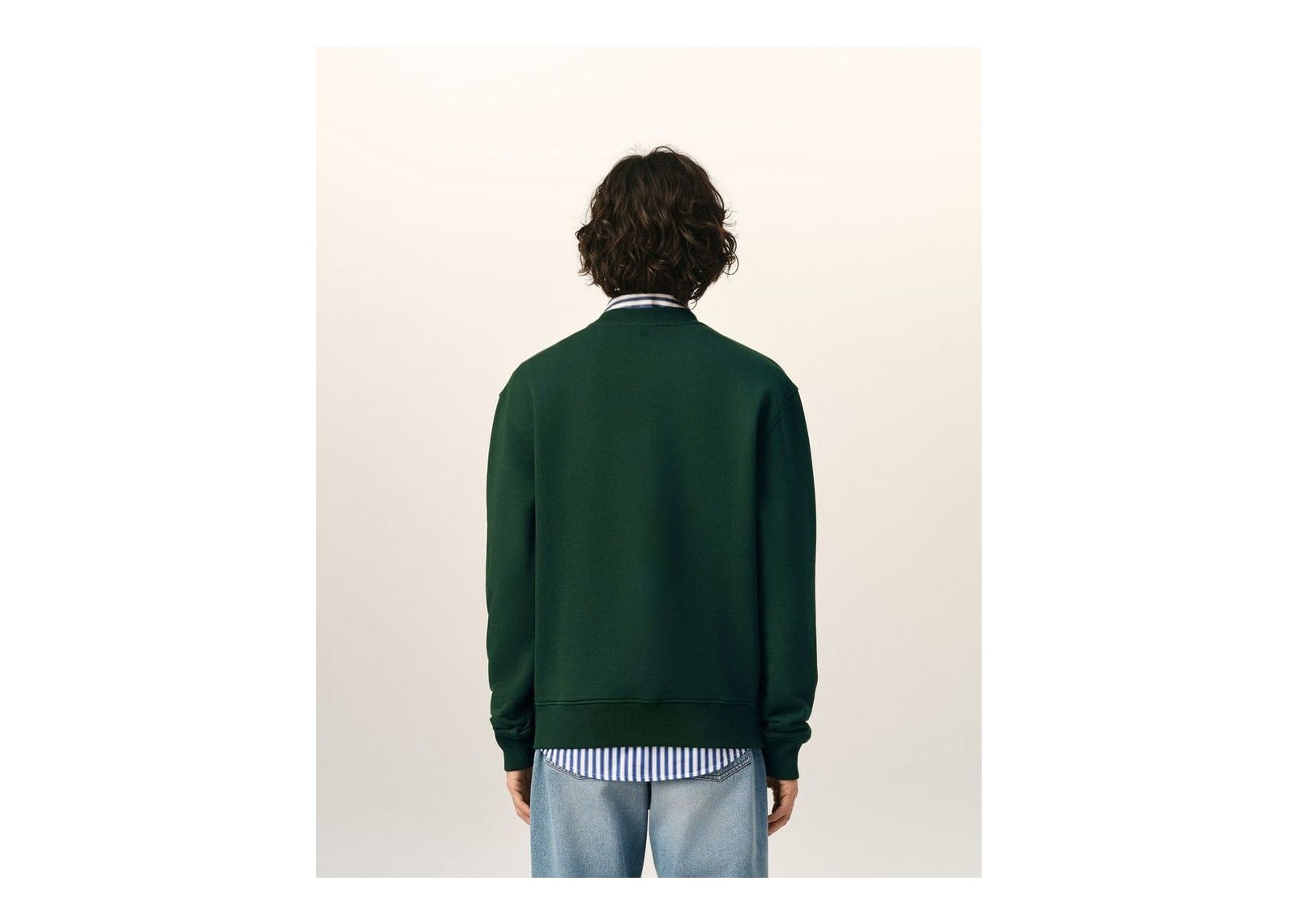 Ami Paris Ami De Coeur Cotton Sweatshirt Bottle Green/Black - görsel 5