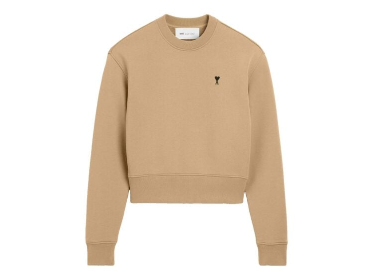 Ami Paris Ami De Coeur Cotton Sweatshirt Mastic Beige/Black (W)