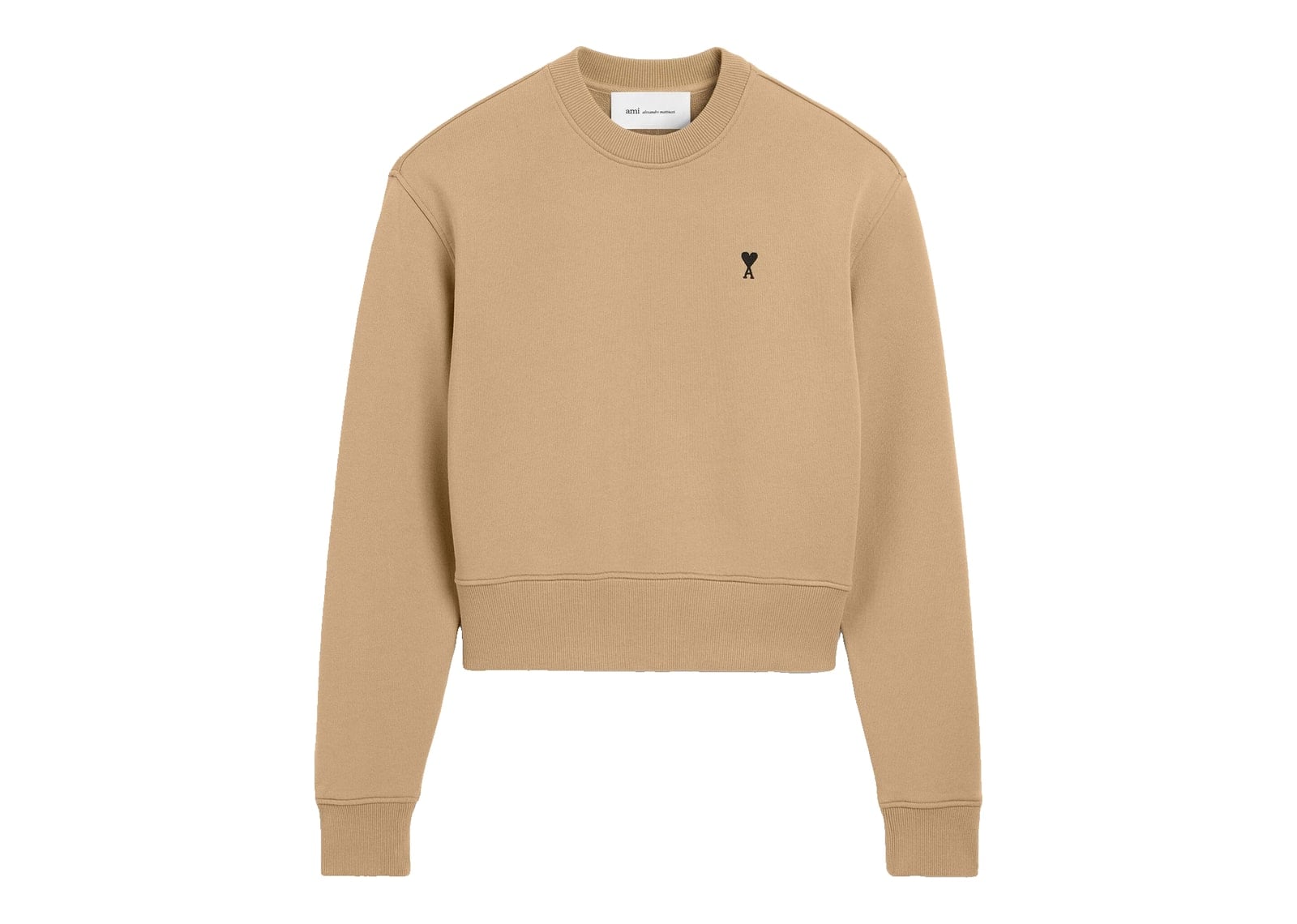 Ami Paris Ami De Coeur Cotton Sweatshirt Mastic Beige/Black (W)