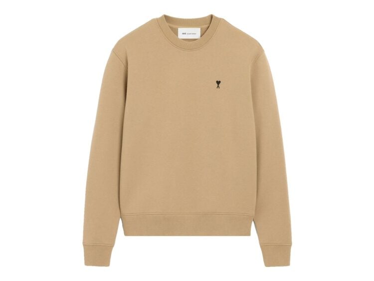 Ami Paris Ami De Coeur Cotton Sweatshirt Mastic Beige/Black