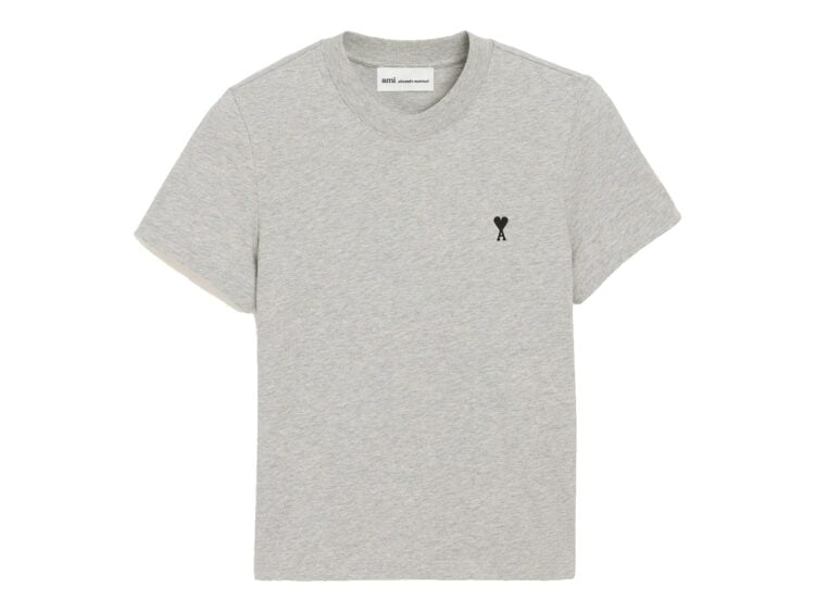 Ami Paris Ami De Coeur Cotton T-Shirt Heather Ash Grey (W)
