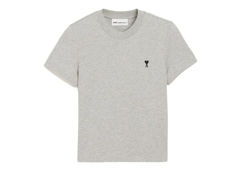 Ami Paris Ami De Coeur Cotton T-Shirt Heather Ash Grey (W)