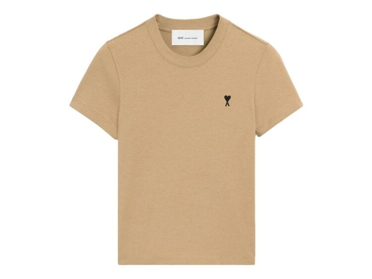 Ami Paris Ami De Coeur Cotton T-Shirt Mastic Beige/Black (W)