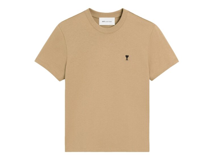 Ami Paris Ami De Coeur Cotton T-Shirt Mastic Beige/Black
