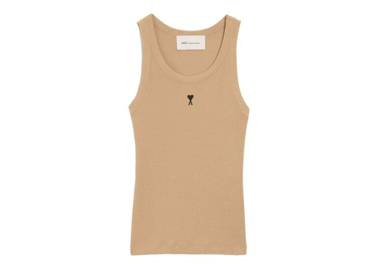 Ami Paris Ami De Coeur Cotton Tank Top Mastic Beige/Black (W)