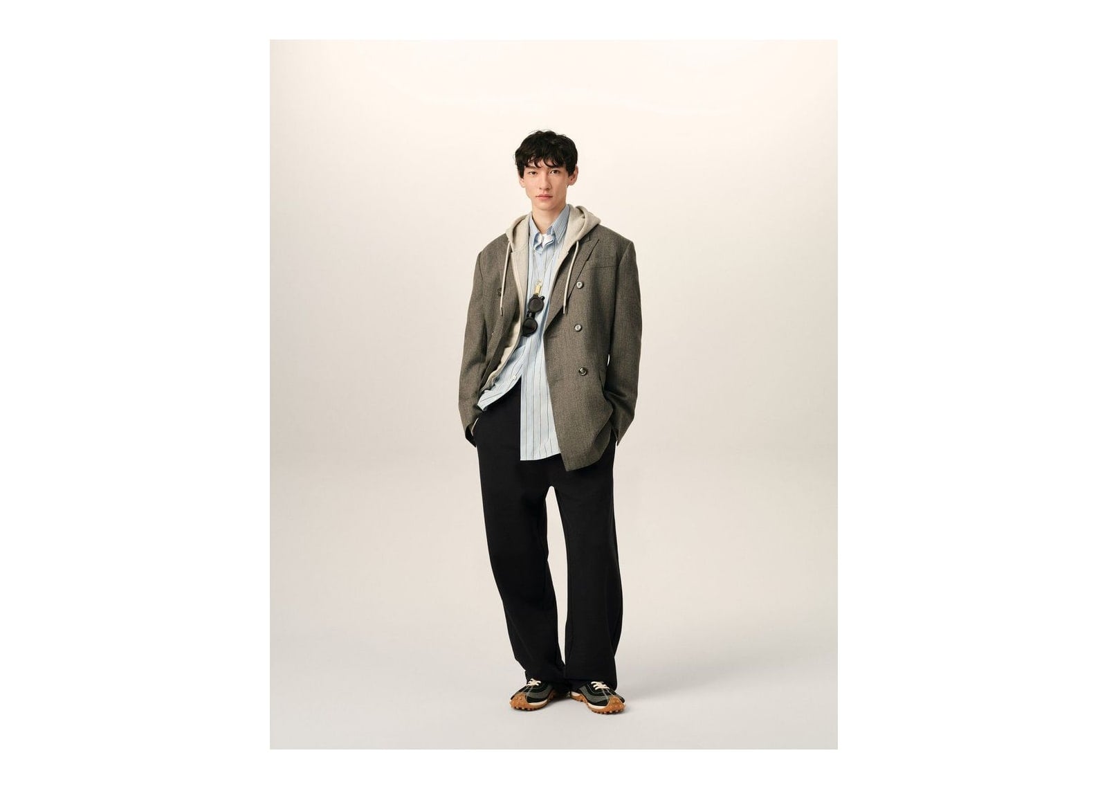 Ami Paris Ami De Coeur Cotton Track Pants Black/White Cream - görsel 2