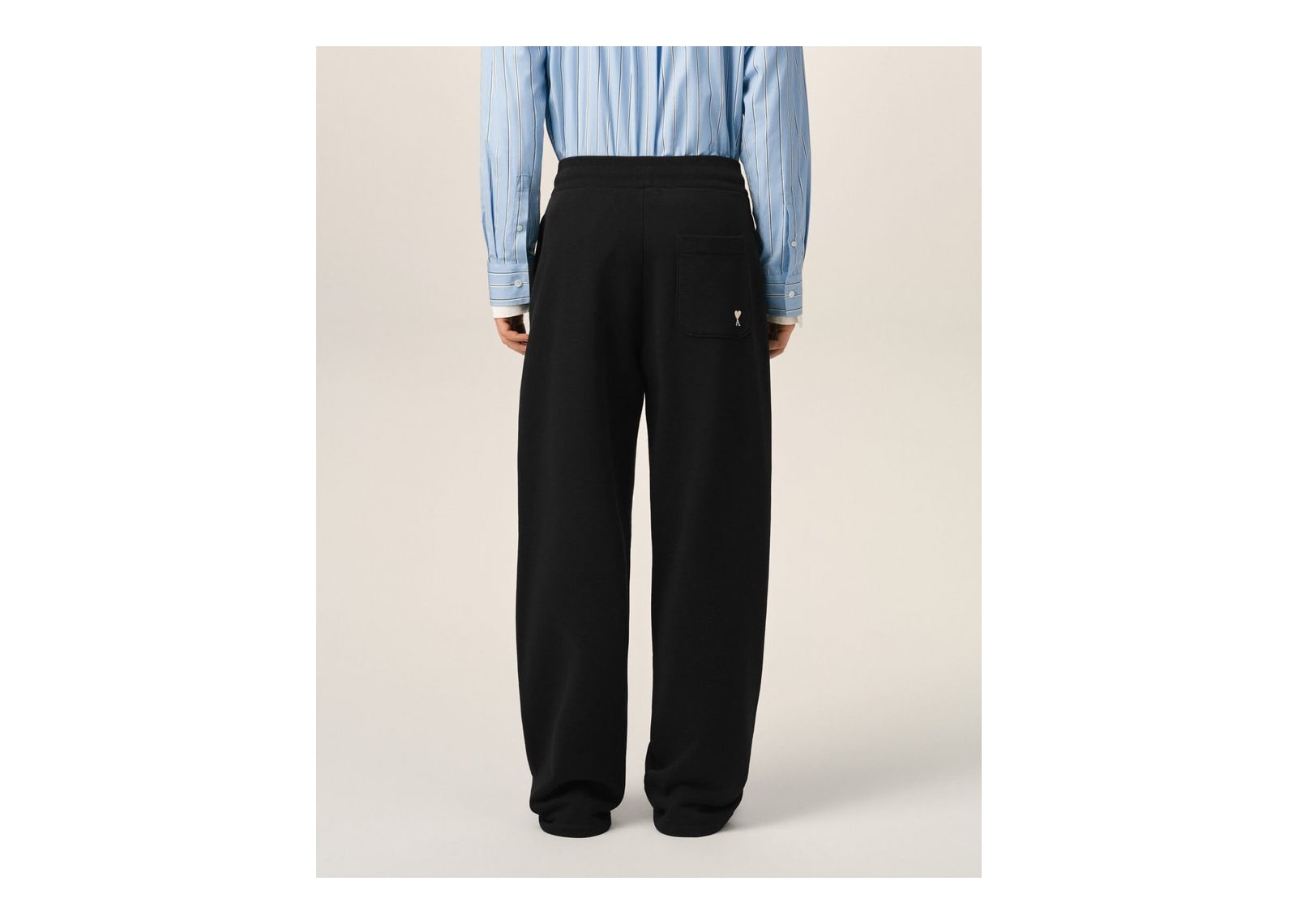 Ami Paris Ami De Coeur Cotton Track Pants Black/White Cream - görsel 4