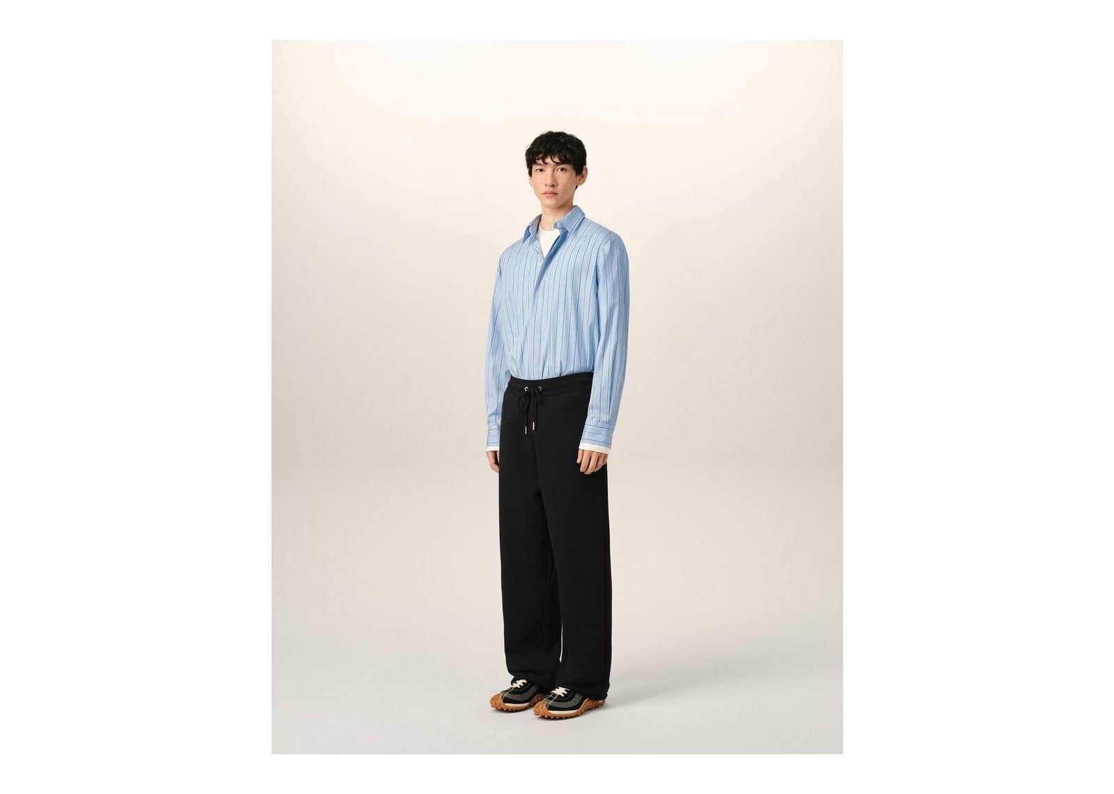 Ami Paris Ami De Coeur Cotton Track Pants Black/White Cream - görsel 6