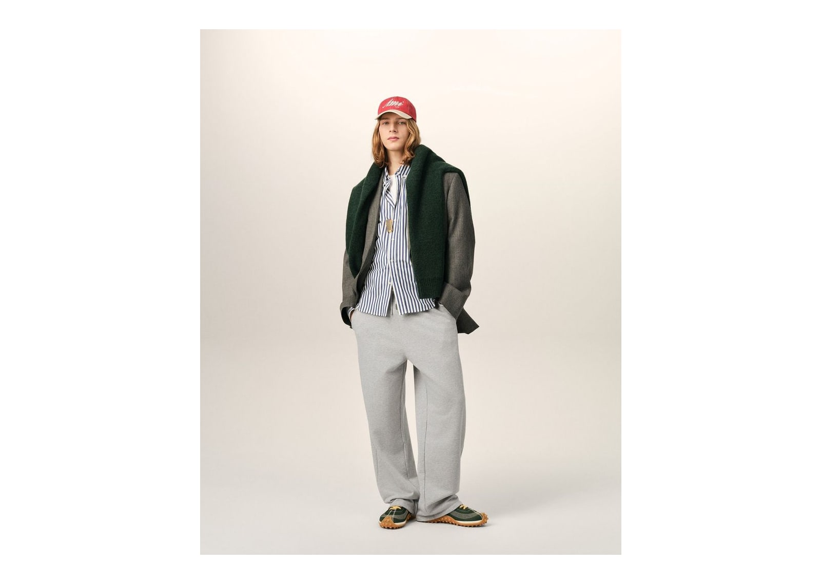 Ami Paris Ami De Coeur Cotton Track Pants Heather Ash Grey - görsel 2