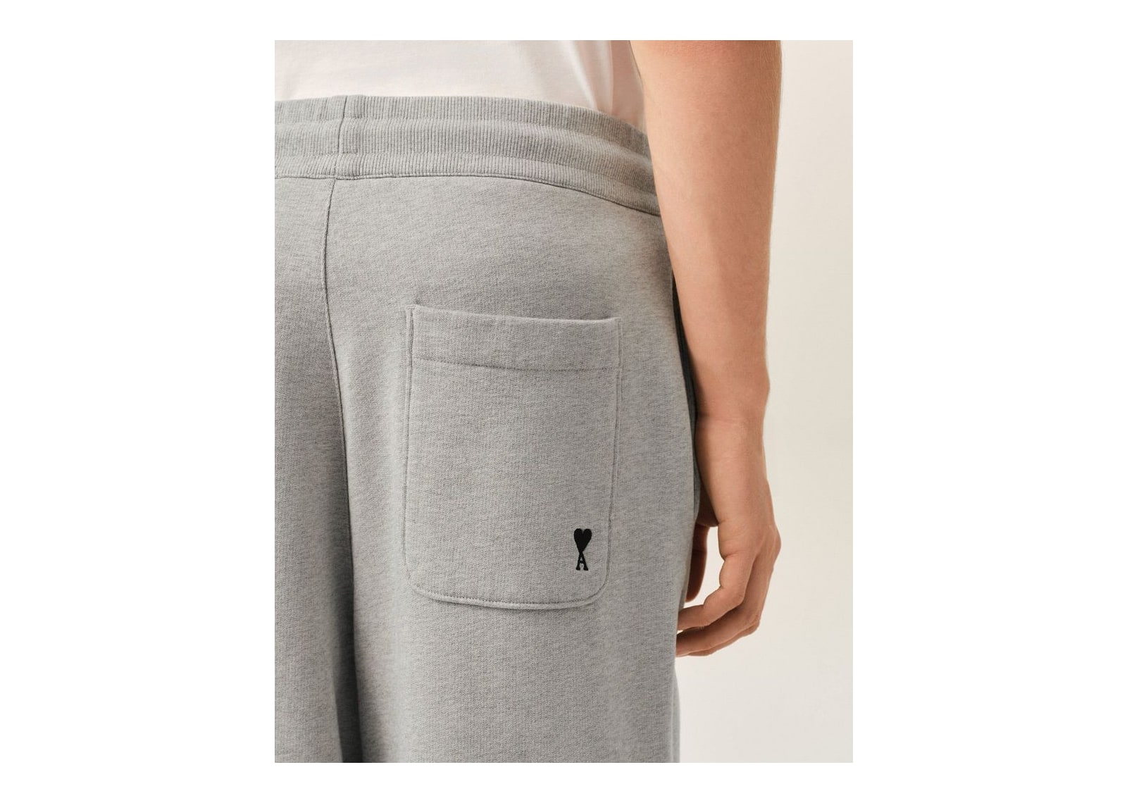 Ami Paris Ami De Coeur Cotton Track Pants Heather Ash Grey - görsel 5