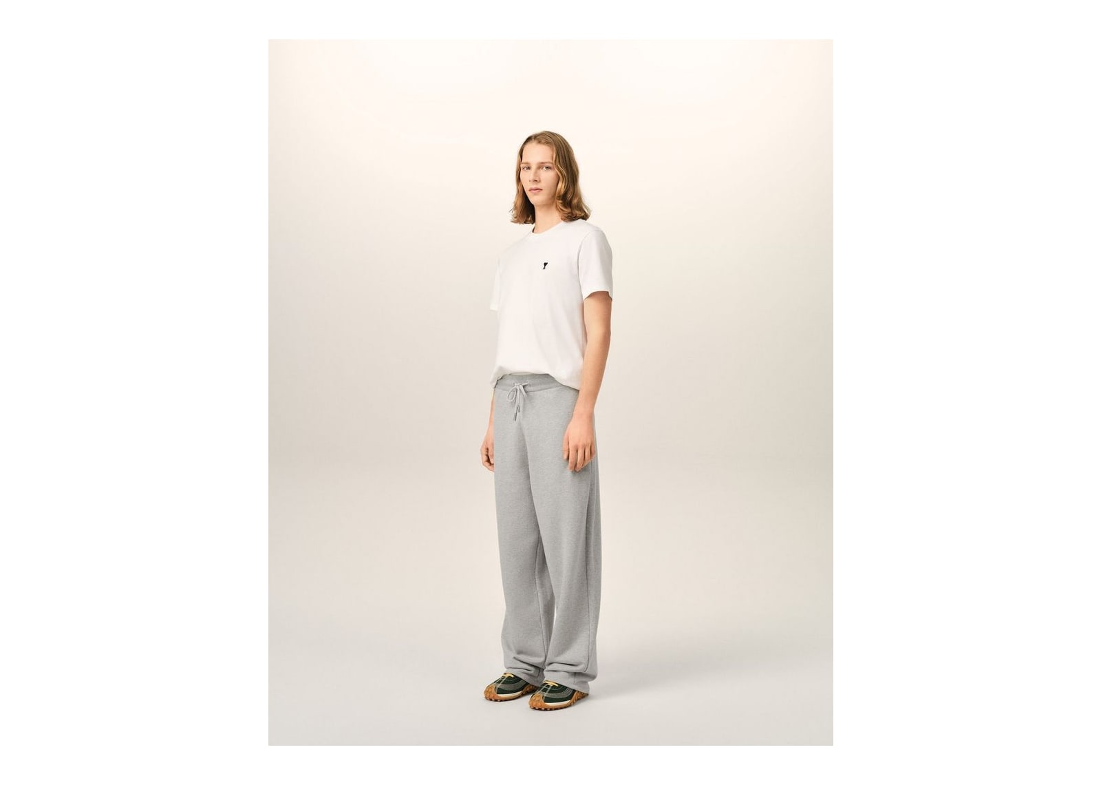 Ami Paris Ami De Coeur Cotton Track Pants Heather Ash Grey - görsel 6