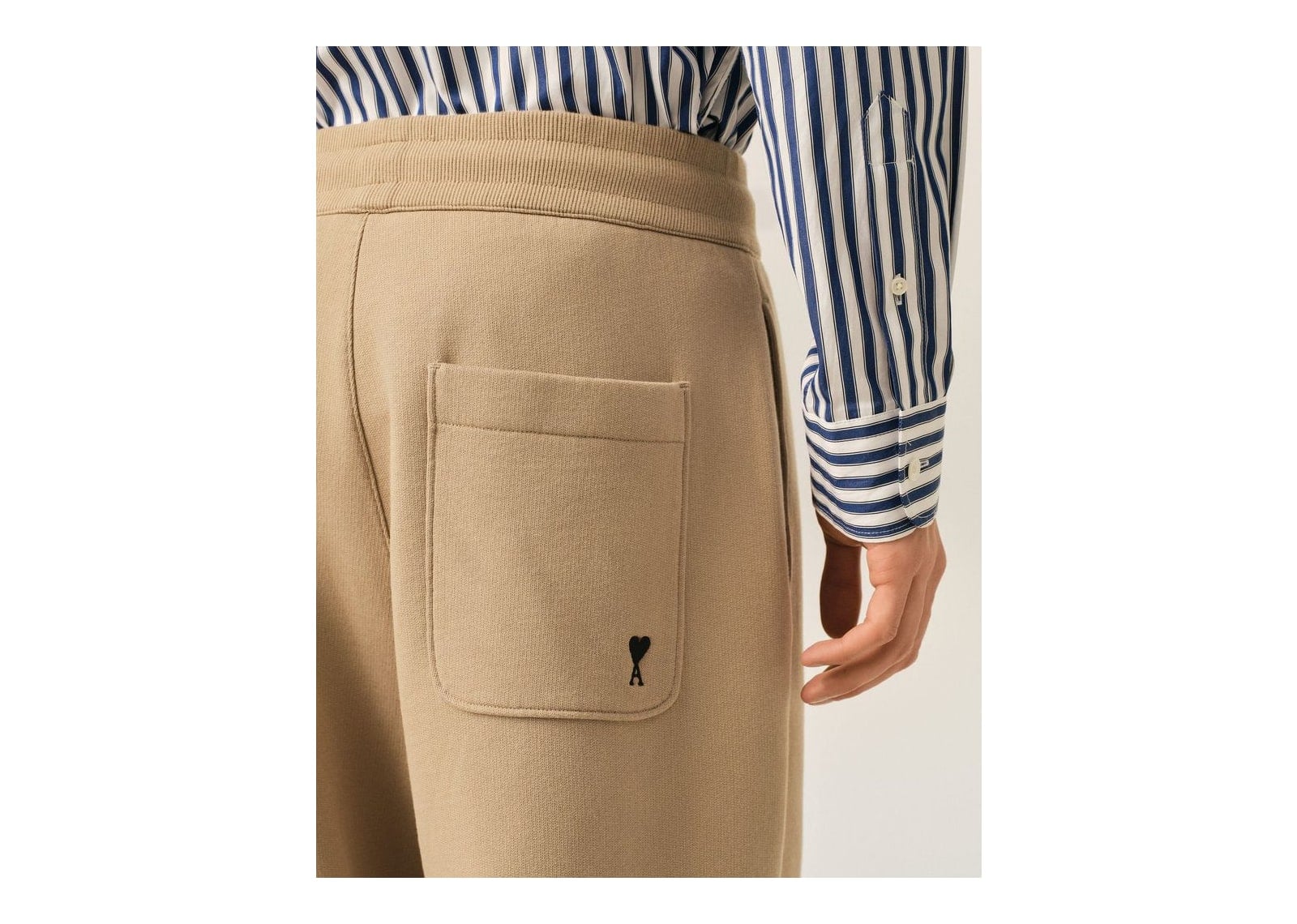 Ami Paris Ami De Coeur Cotton Track Pants Mastic Beige/Black - görsel 5
