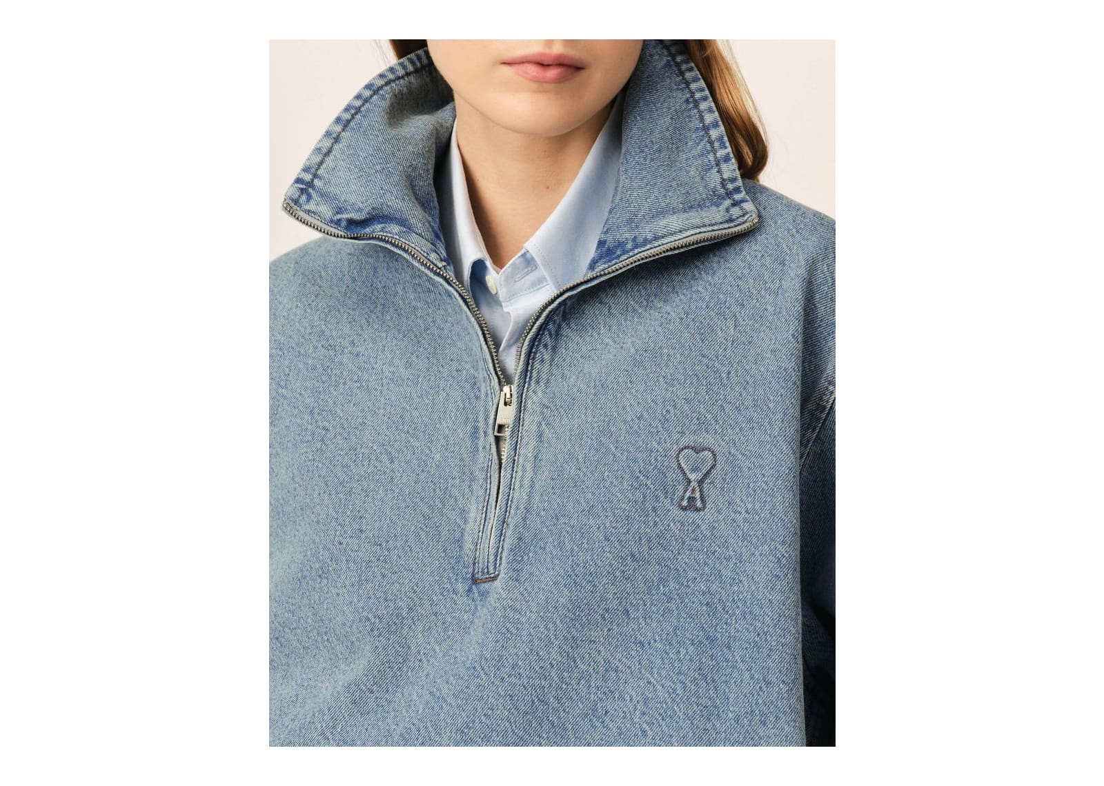 Ami Paris Ami De Coeur Cotton Vareuse Used Blue - görsel 10