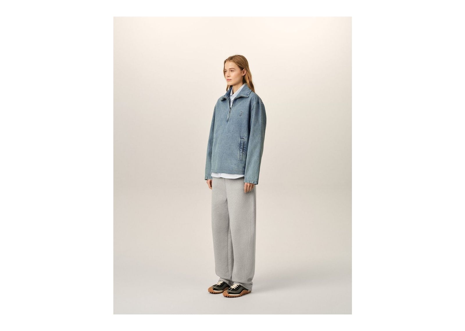 Ami Paris Ami De Coeur Cotton Vareuse Used Blue - görsel 12