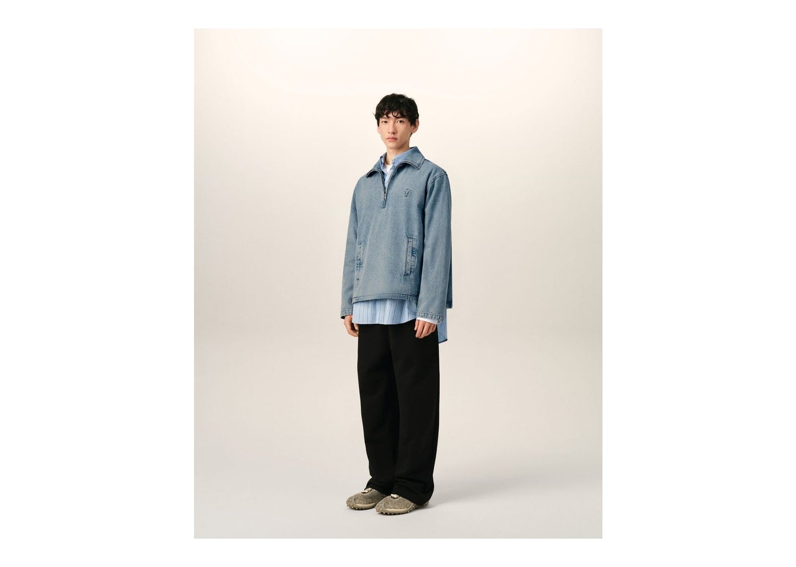Ami Paris Ami De Coeur Cotton Vareuse Used Blue - görsel 6