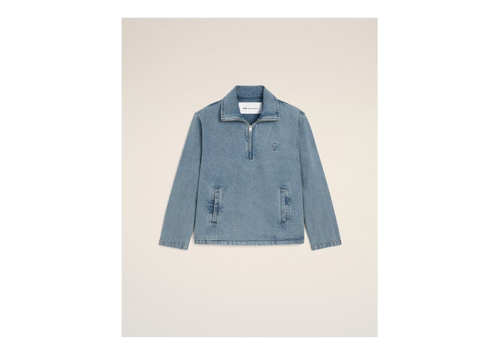 Ami Paris Ami De Coeur Cotton Vareuse Used Blue - görsel 7