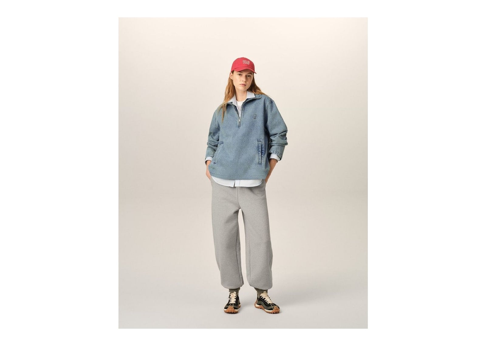 Ami Paris Ami De Coeur Cotton Vareuse Used Blue - görsel 8