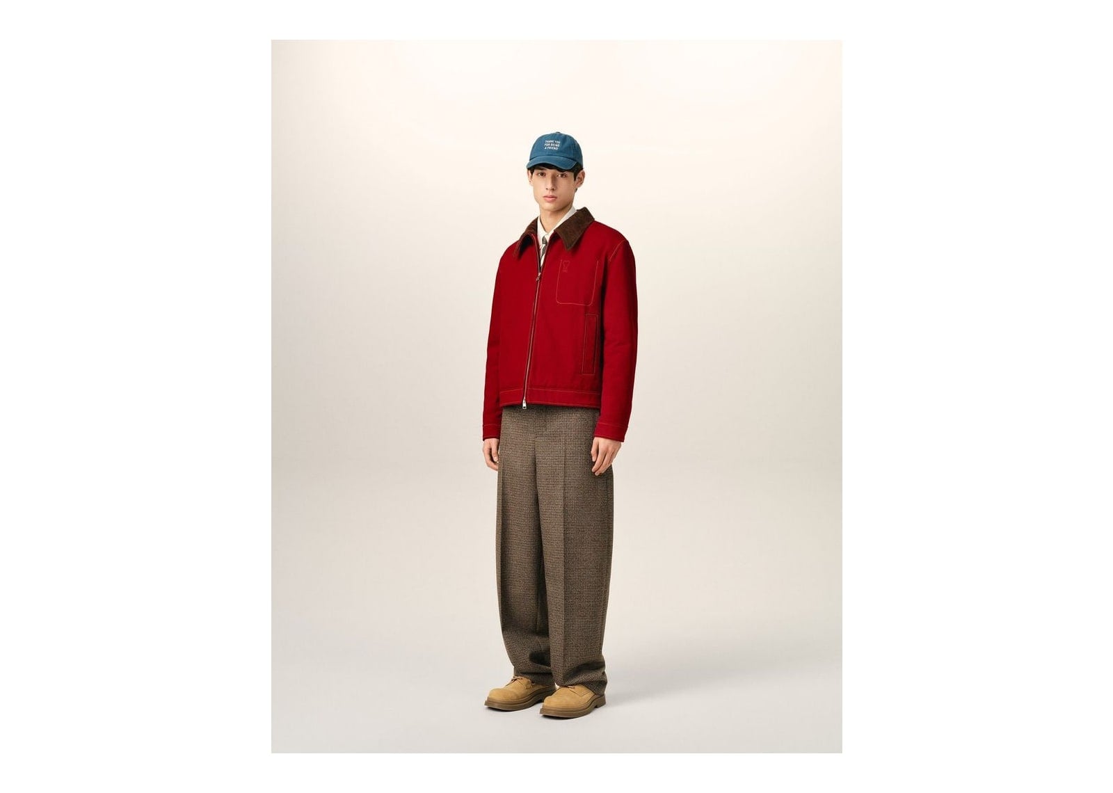 Ami Paris Ami De Coeur Cotton Zipped Jacket Ruby Red - görsel 6