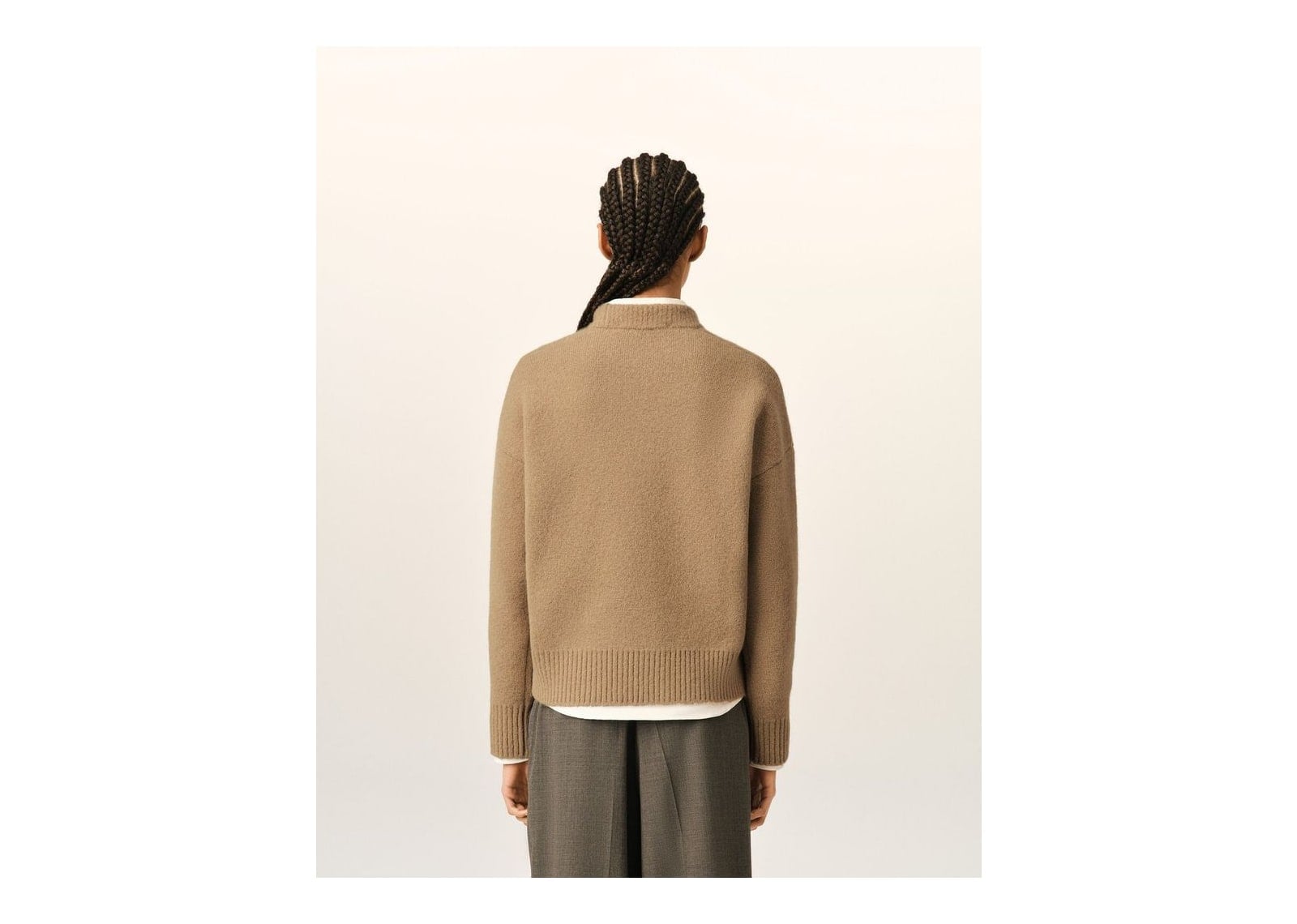 Ami Paris Ami De Coeur Crewneck Alpaca Sweater Mastic Beige/Ecru - görsel 11