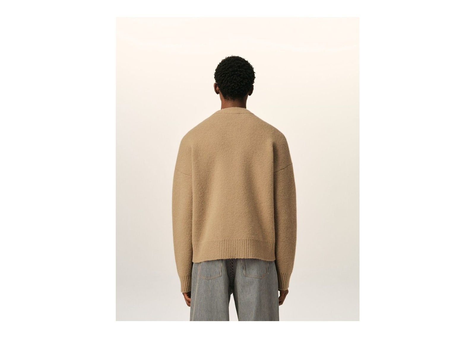 Ami Paris Ami De Coeur Crewneck Alpaca Sweater Mastic Beige/Ecru - görsel 5