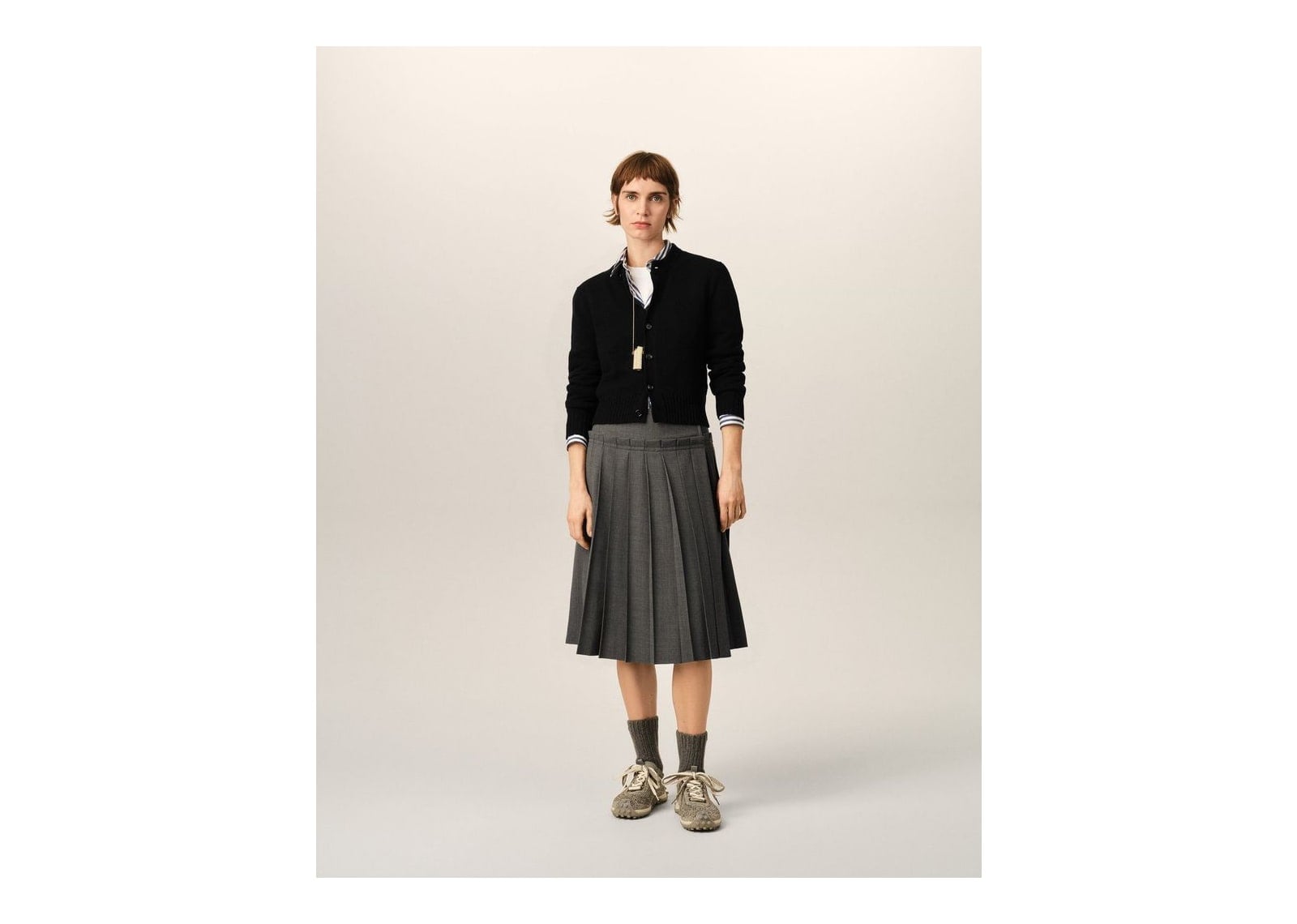 Ami Paris Ami De Coeur Crewneck Cashmere Cardigan Black (W) - görsel 3