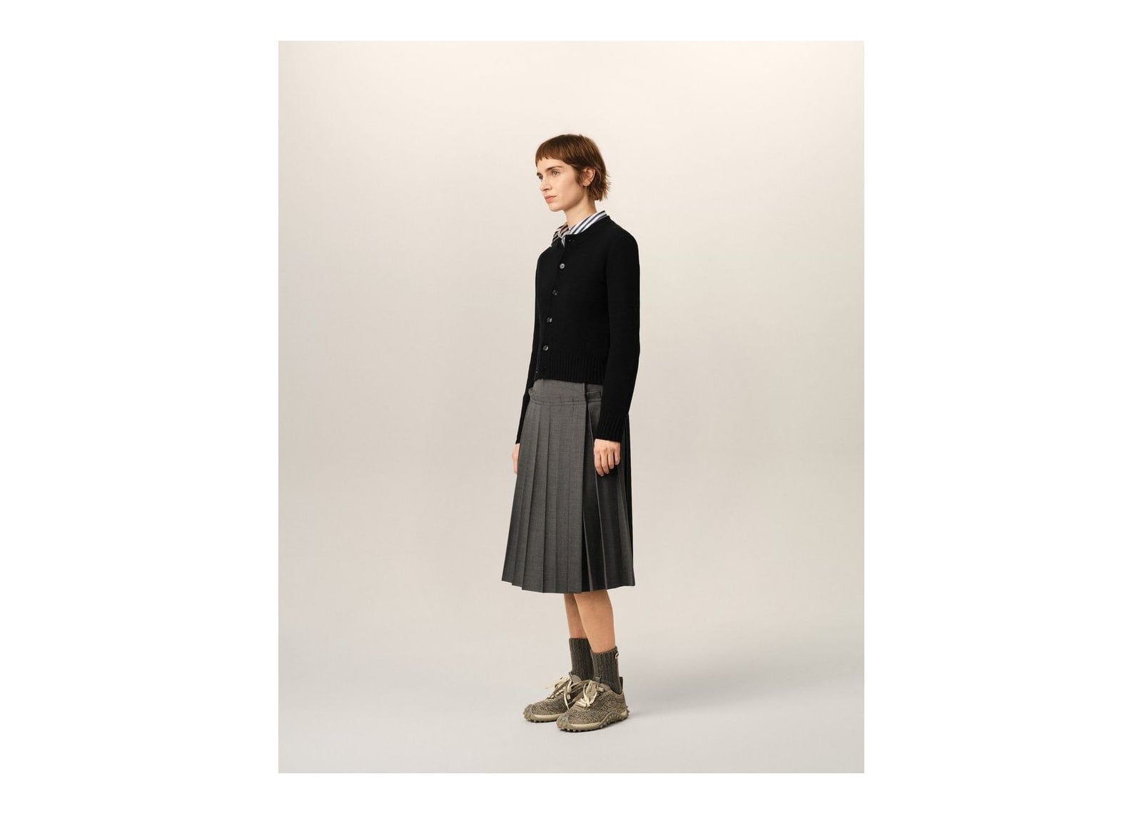 Ami Paris Ami De Coeur Crewneck Cashmere Cardigan Black (W) - görsel 6