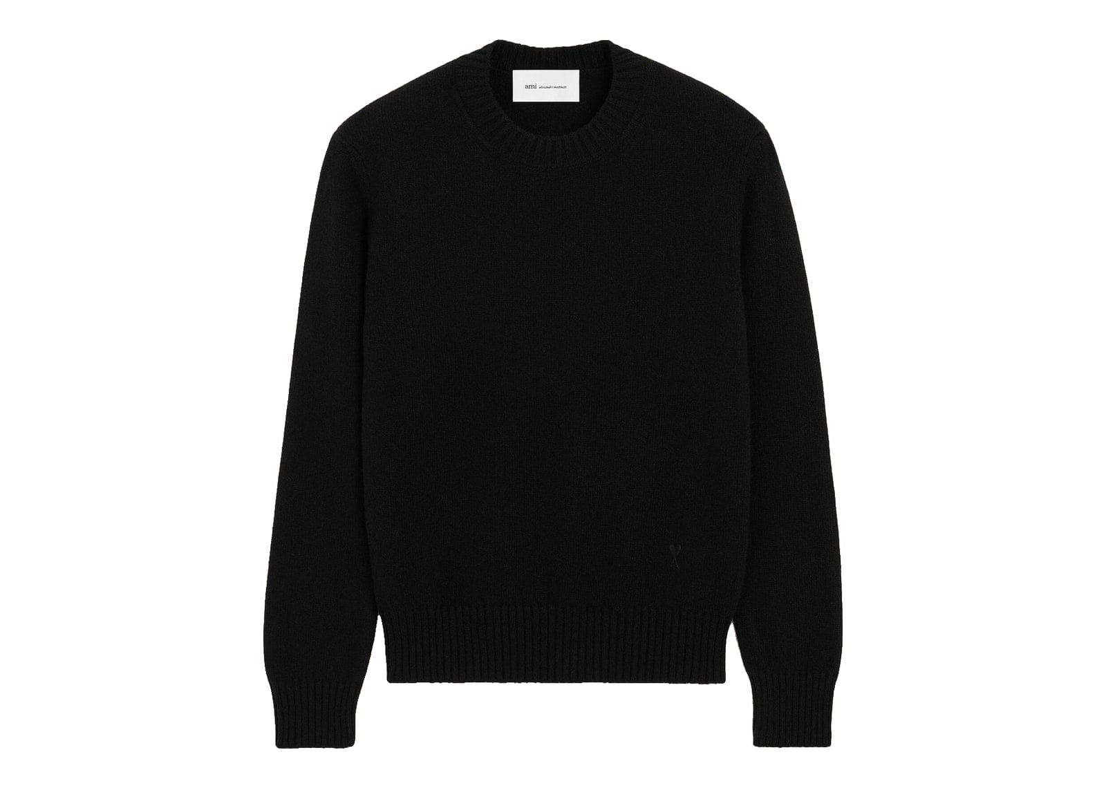 Ami Paris Ami De Coeur Crewneck Cashmere Sweater Black