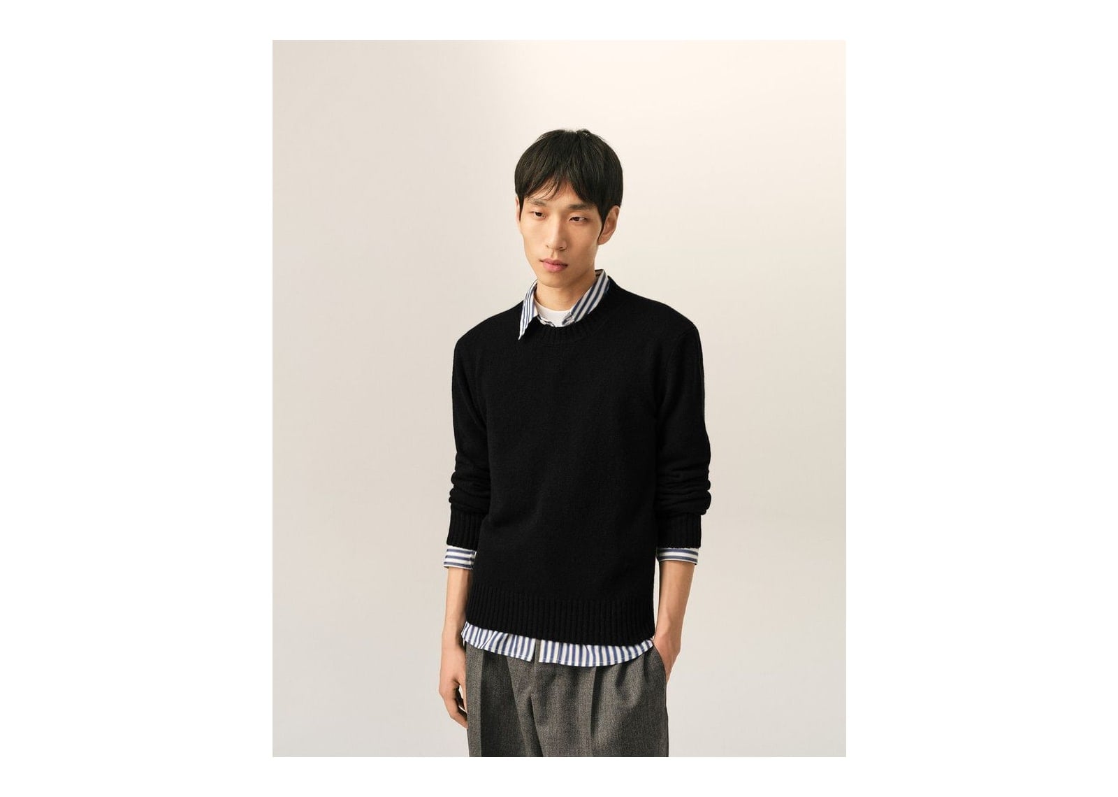 Ami Paris Ami De Coeur Crewneck Cashmere Sweater Black - görsel 2