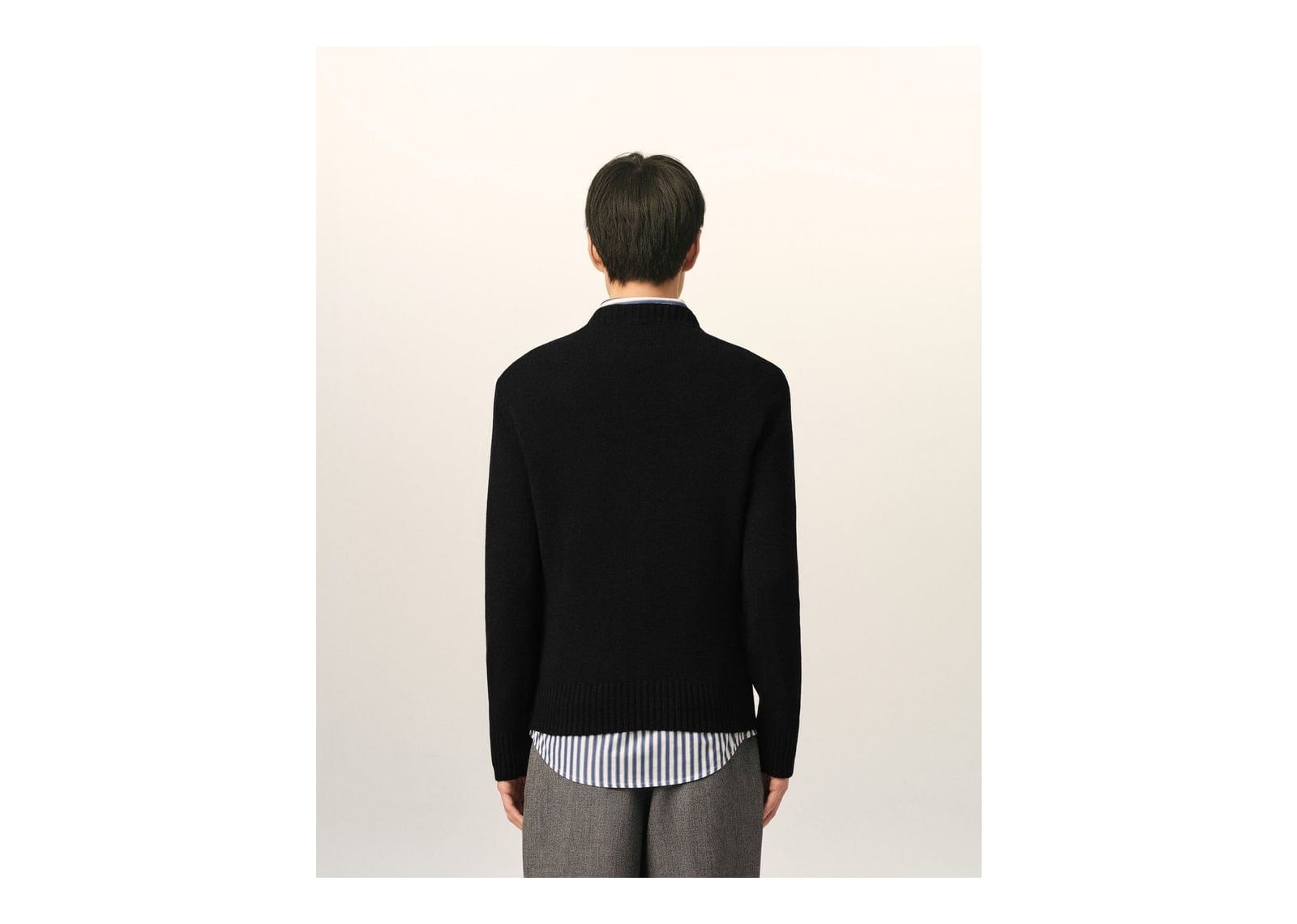 Ami Paris Ami De Coeur Crewneck Cashmere Sweater Black - görsel 5