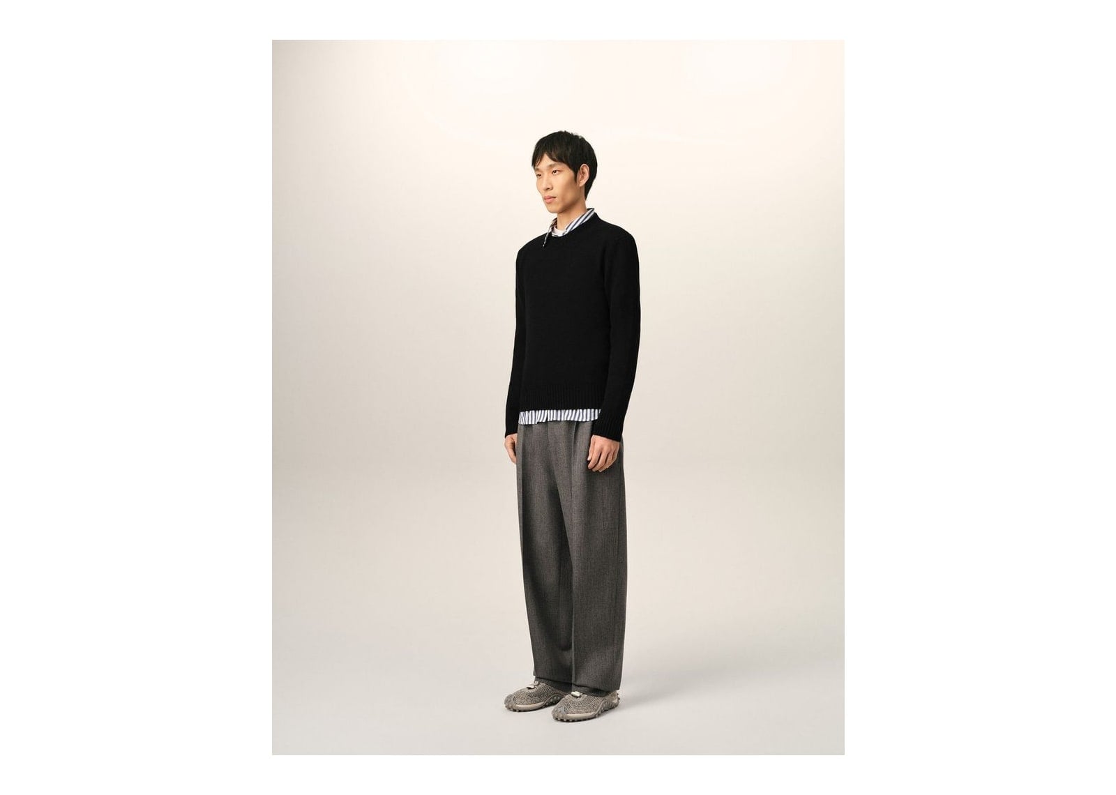Ami Paris Ami De Coeur Crewneck Cashmere Sweater Black - görsel 6