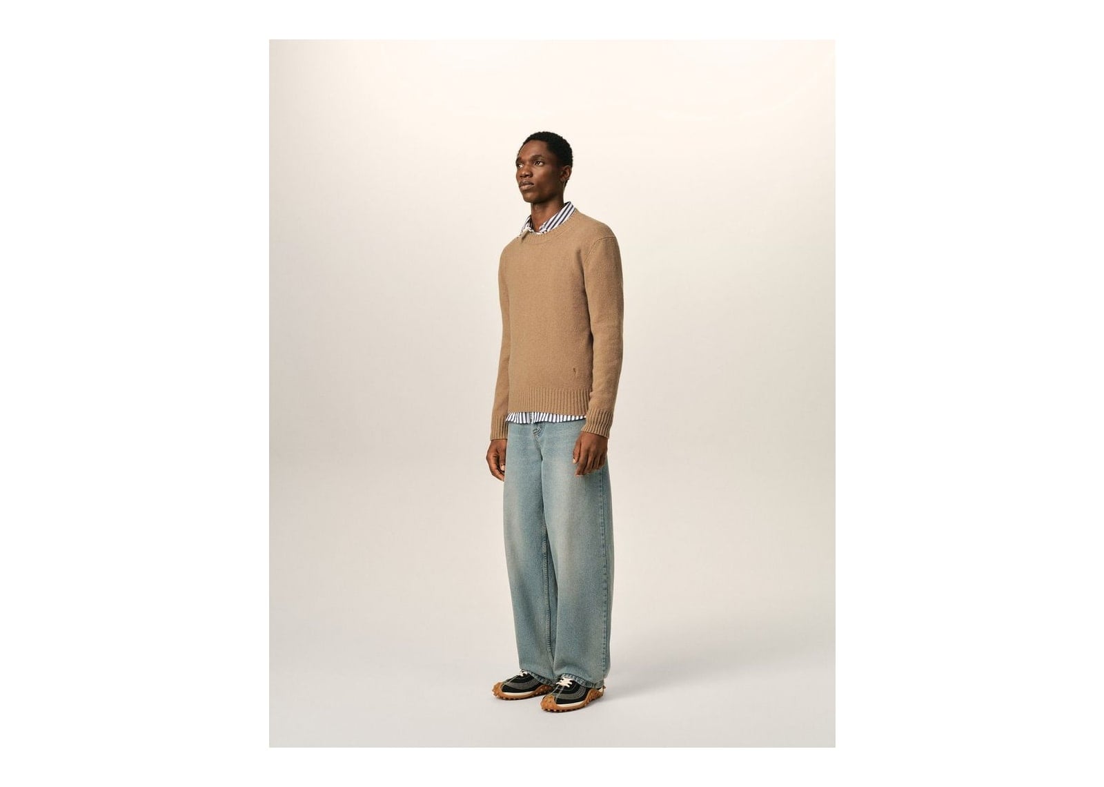 Ami Paris Ami De Coeur Crewneck Cashmere Sweater Camel - görsel 6
